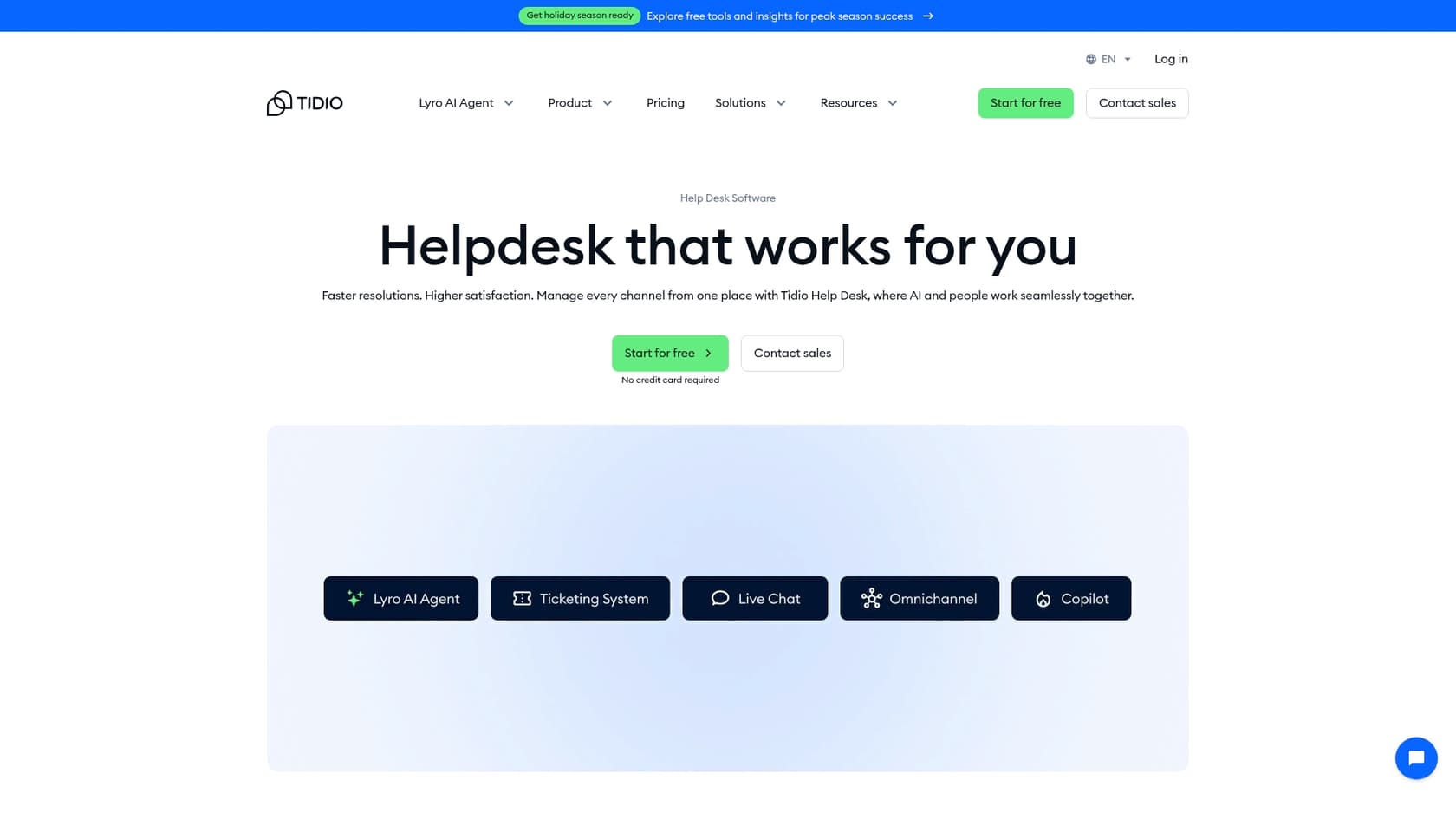 A screenshot of the Tidio Help Desk, which is part of the Tidio register process.::