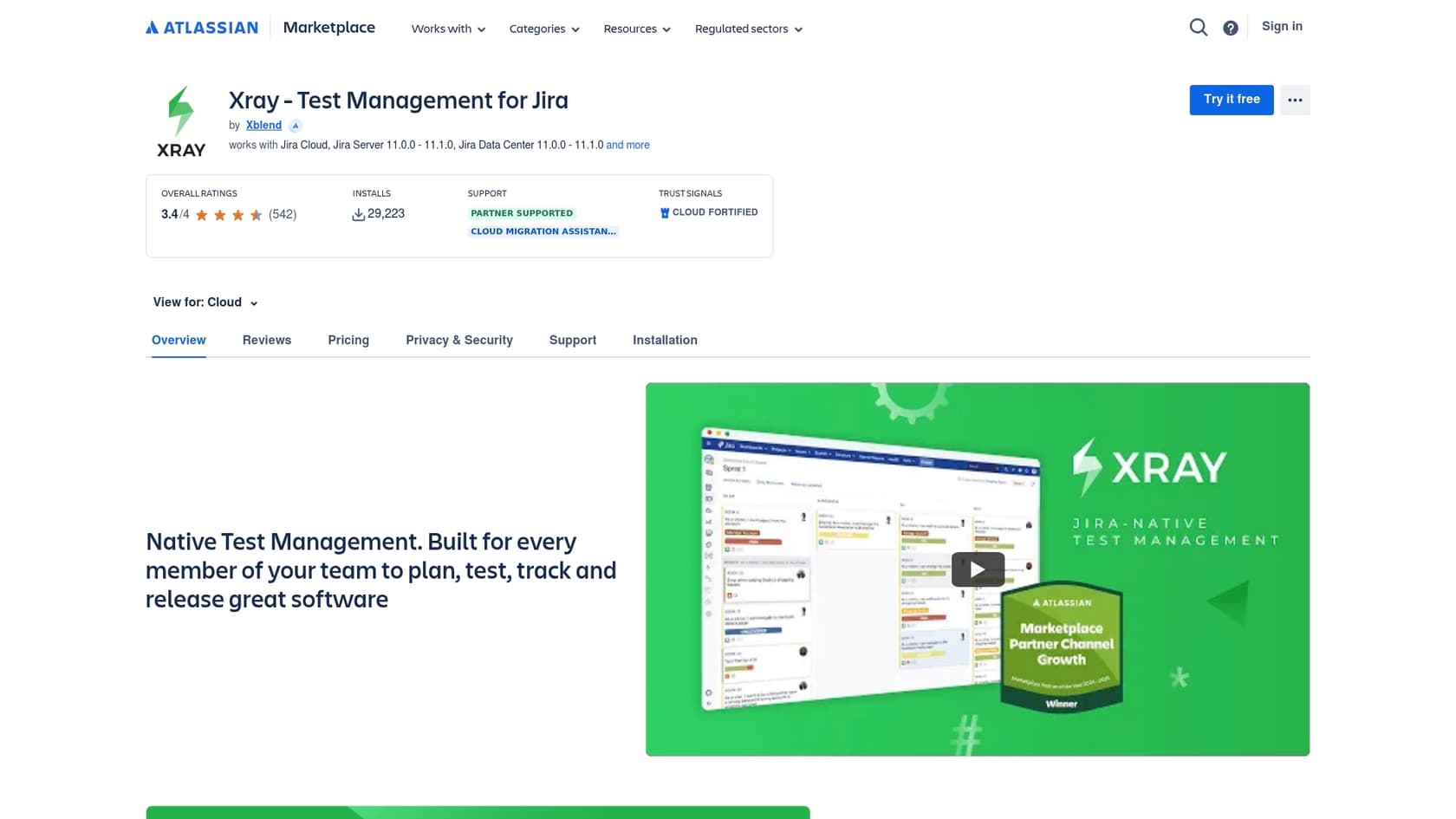 A screenshot of the Xray test management for Jira landing page, which is one of the best test management tools for Jira.::