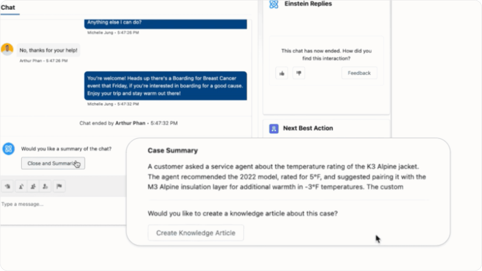 Summarizing cases with Einstein.