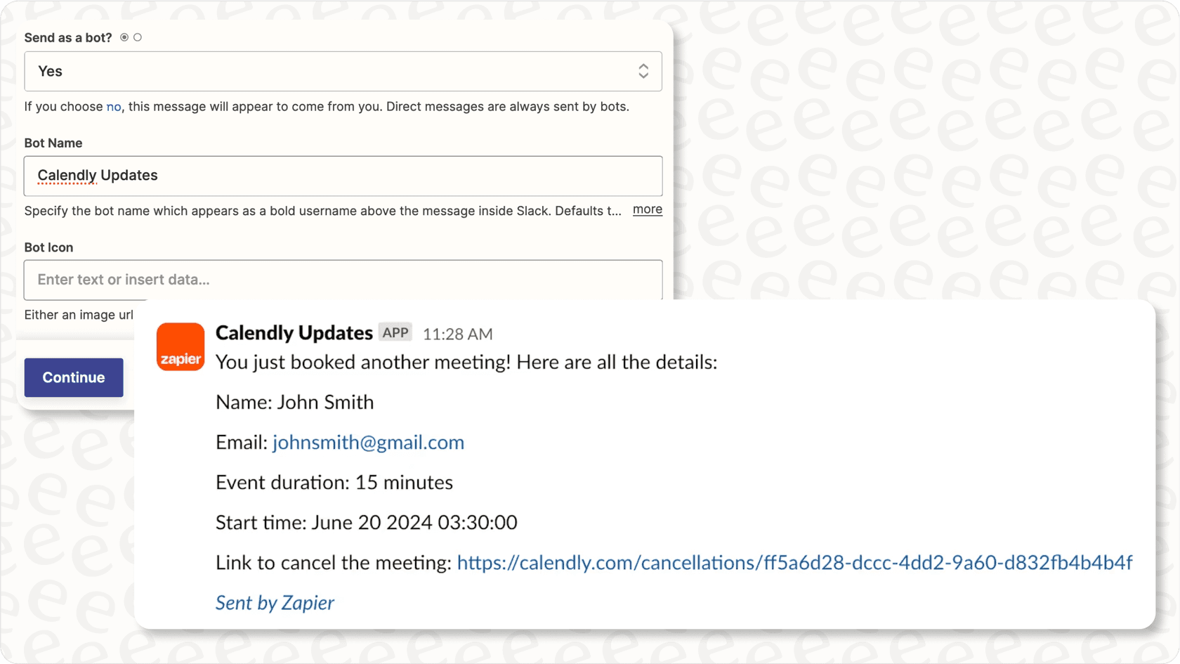 Zapier's Slack integration for cross-app workflows.