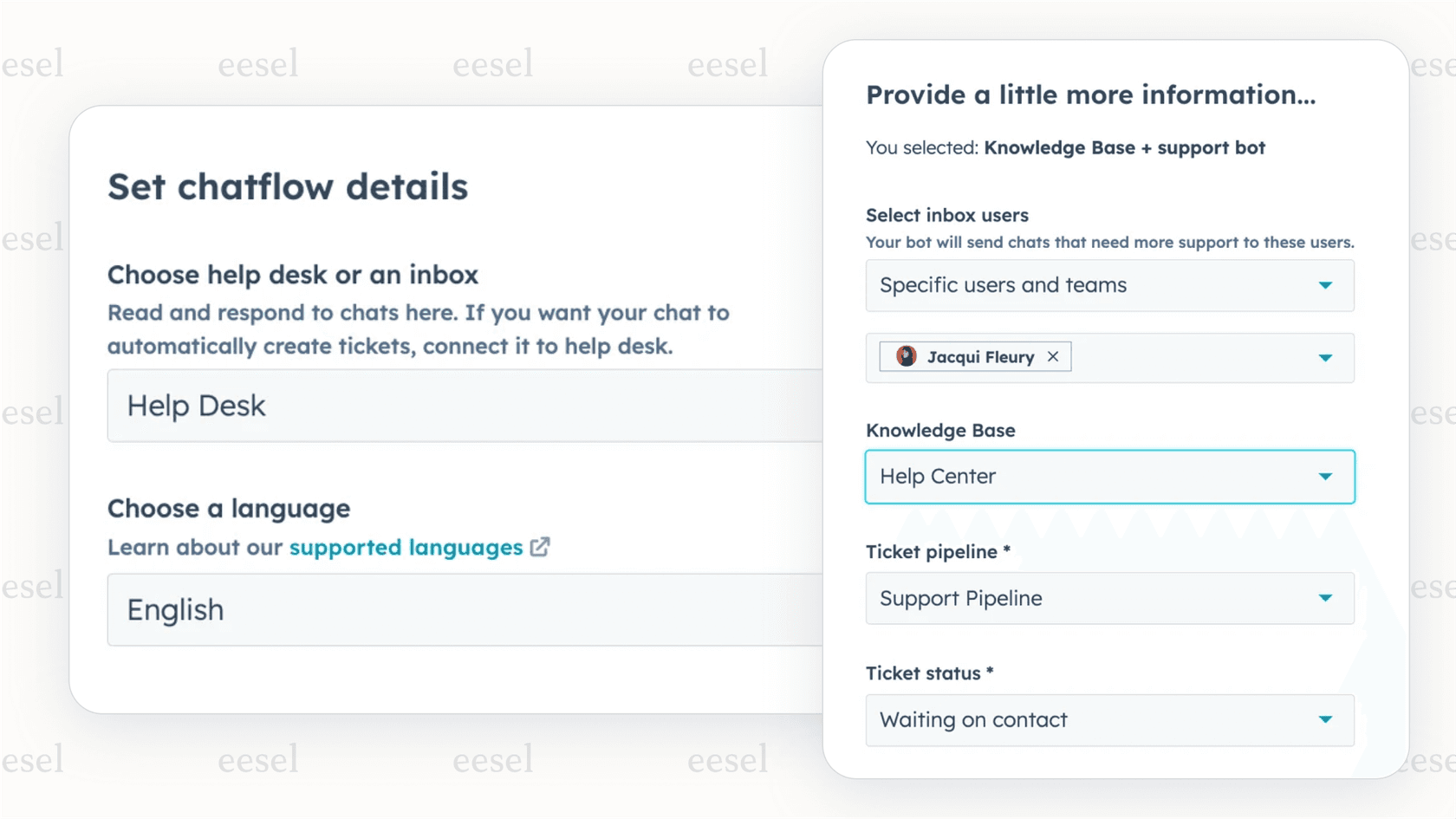 Connecting the HubSpot AI chatbot to your knowledge base.