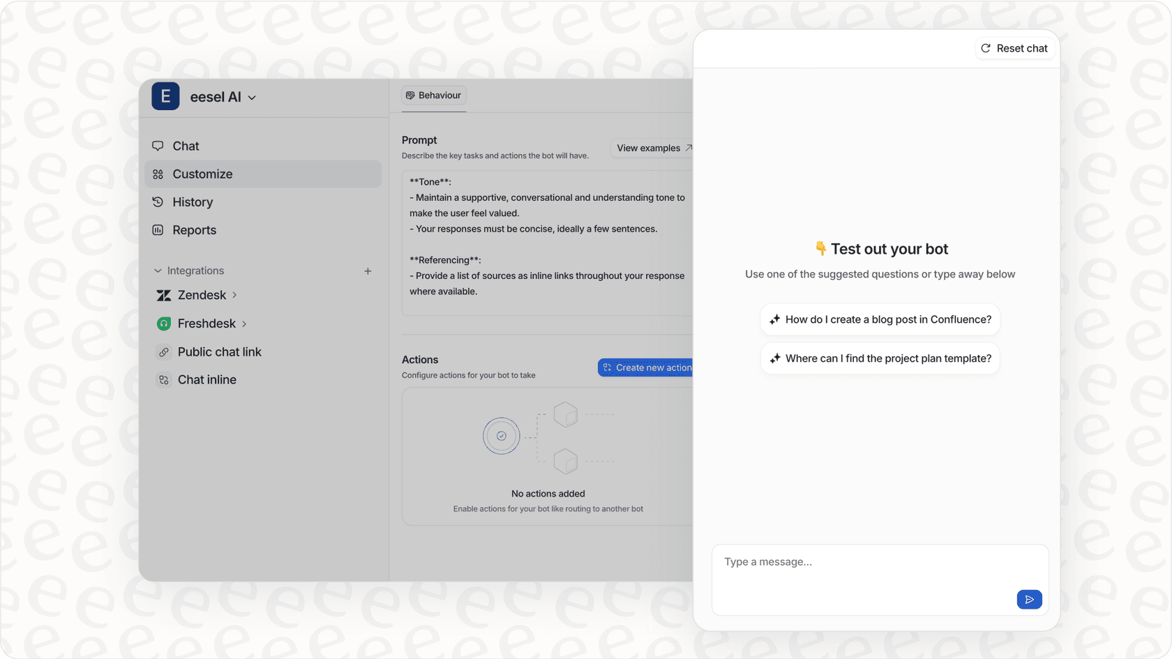 Testing or analytics dashboard for monitoring and improving customer experience automation.