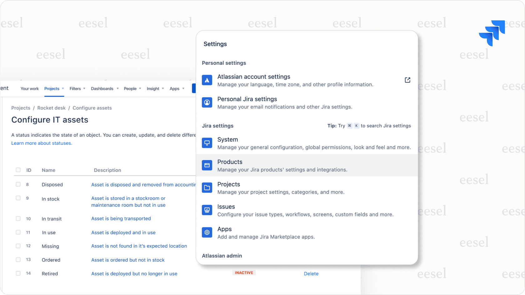 Atlassian Intelligence settings in Jira Service Management.