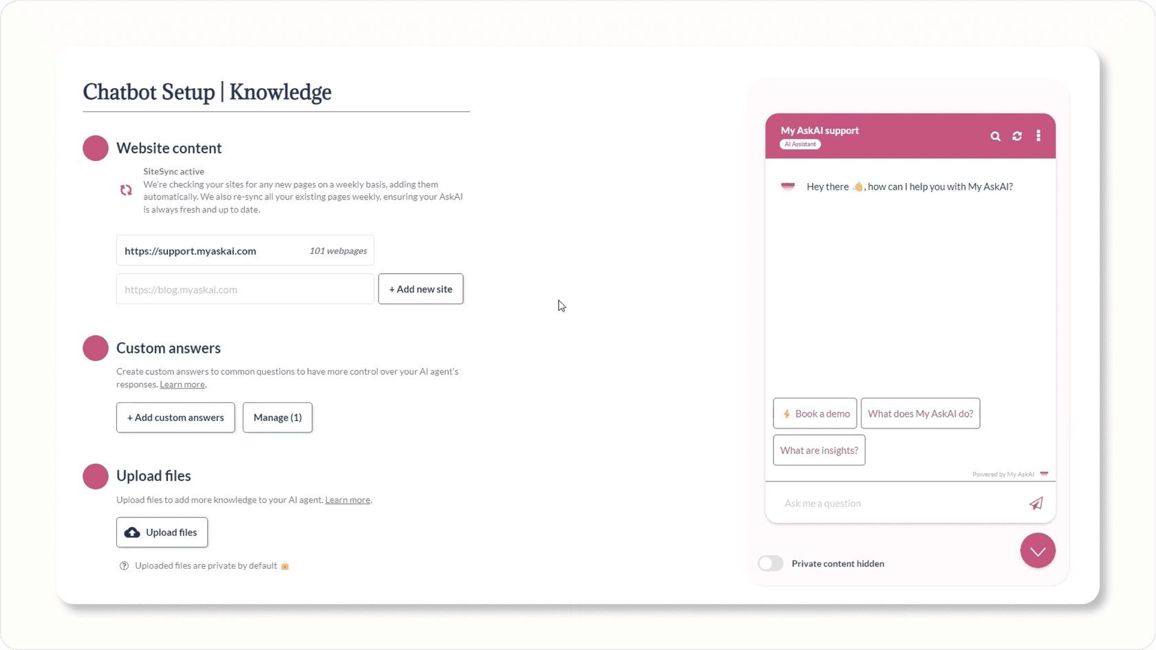 My AskAI chatbot setup.