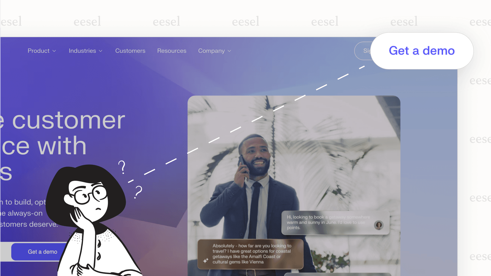 The absence of a pricing page in the Decagon website.