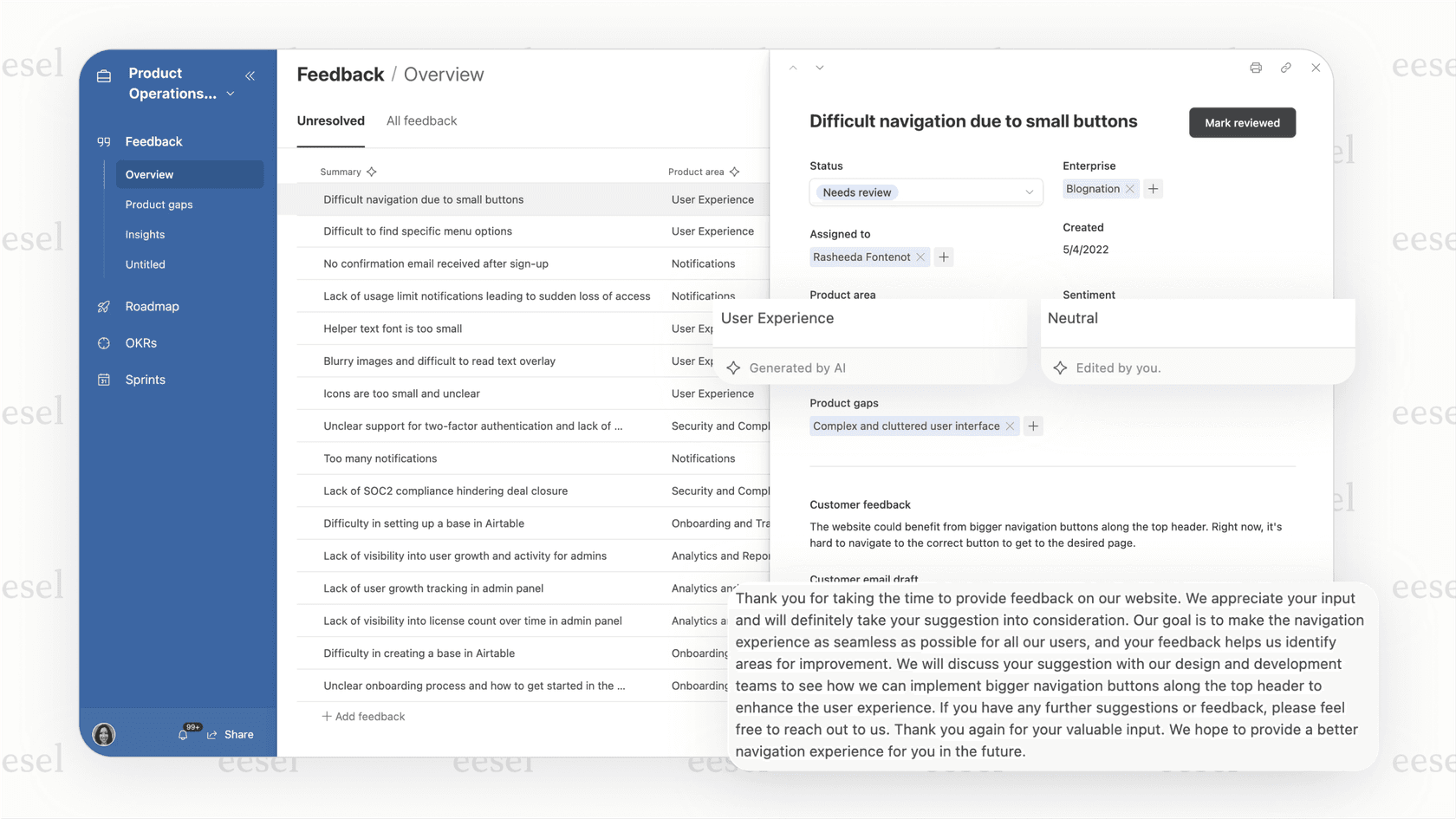 Overview of the Airtable AI features integrated into the platform. 