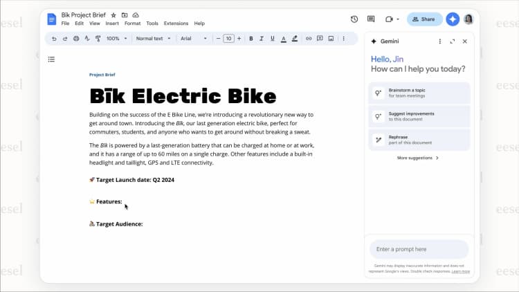 Google Docs AI Overview: A guide to smart writing tools 2025 | eesel AI