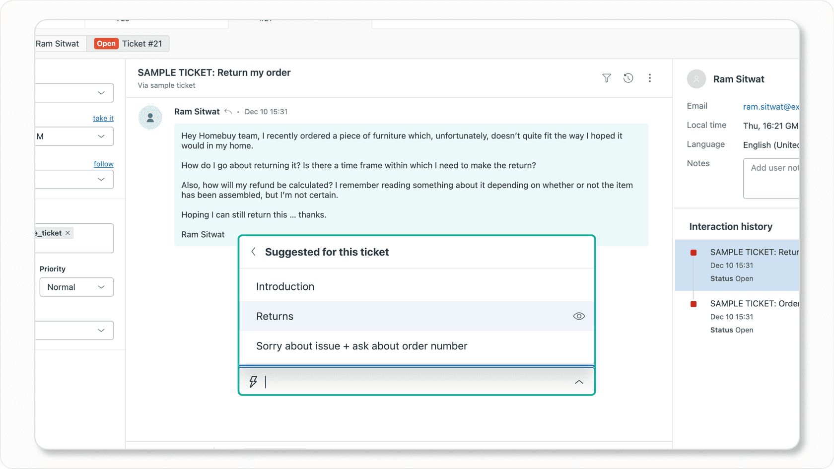 Copilot interface integrated into an application, providing context-aware assistance.