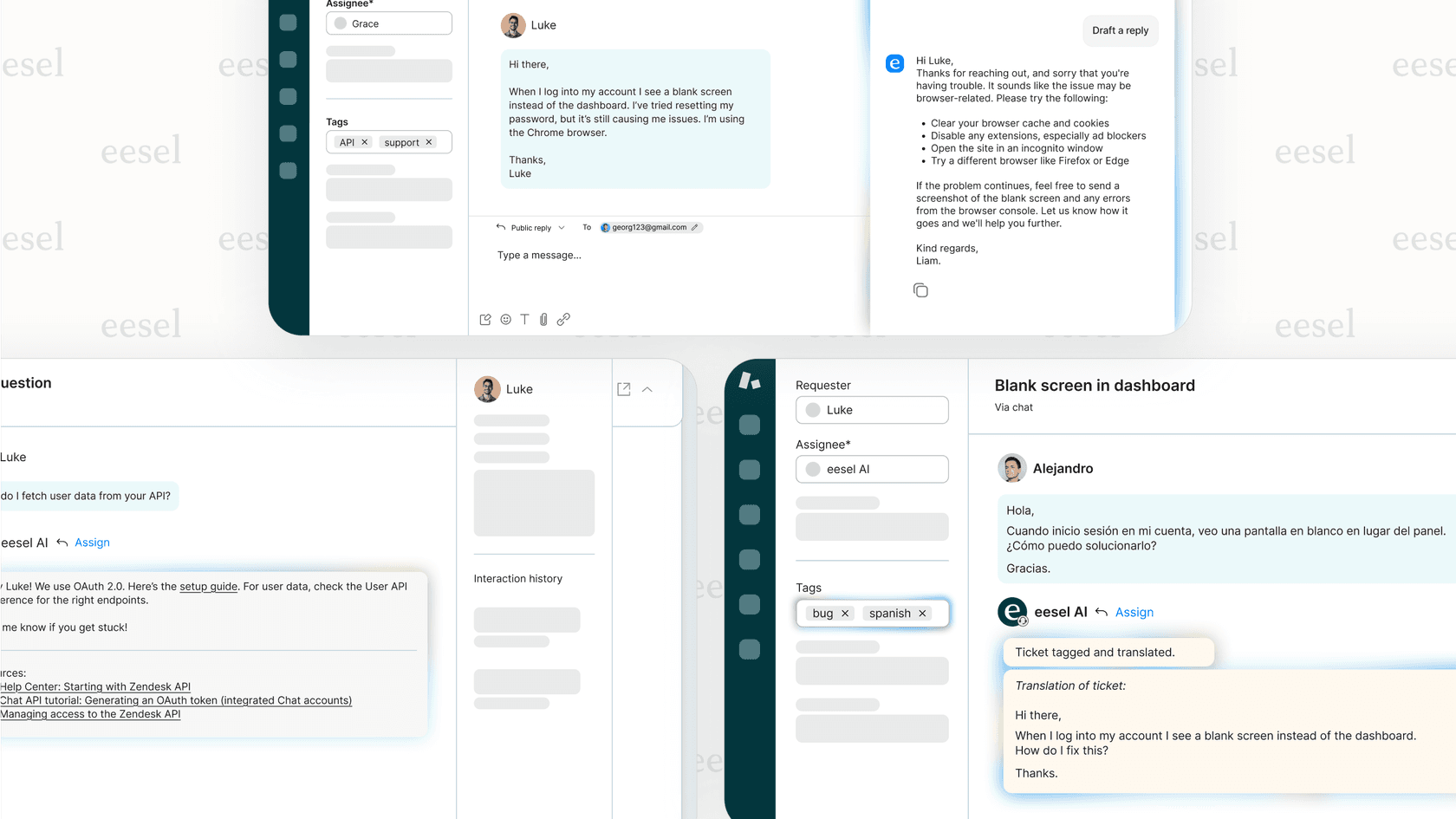 Dashboard do eesel AI, uma alternativa líder ao Sprinklr.