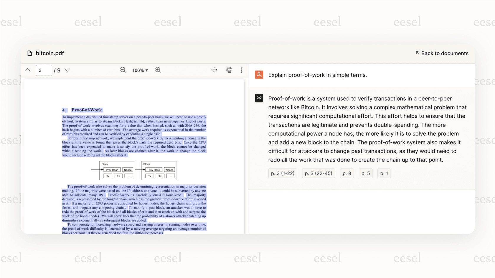 PDF.ai's embeddable chatbot feature.