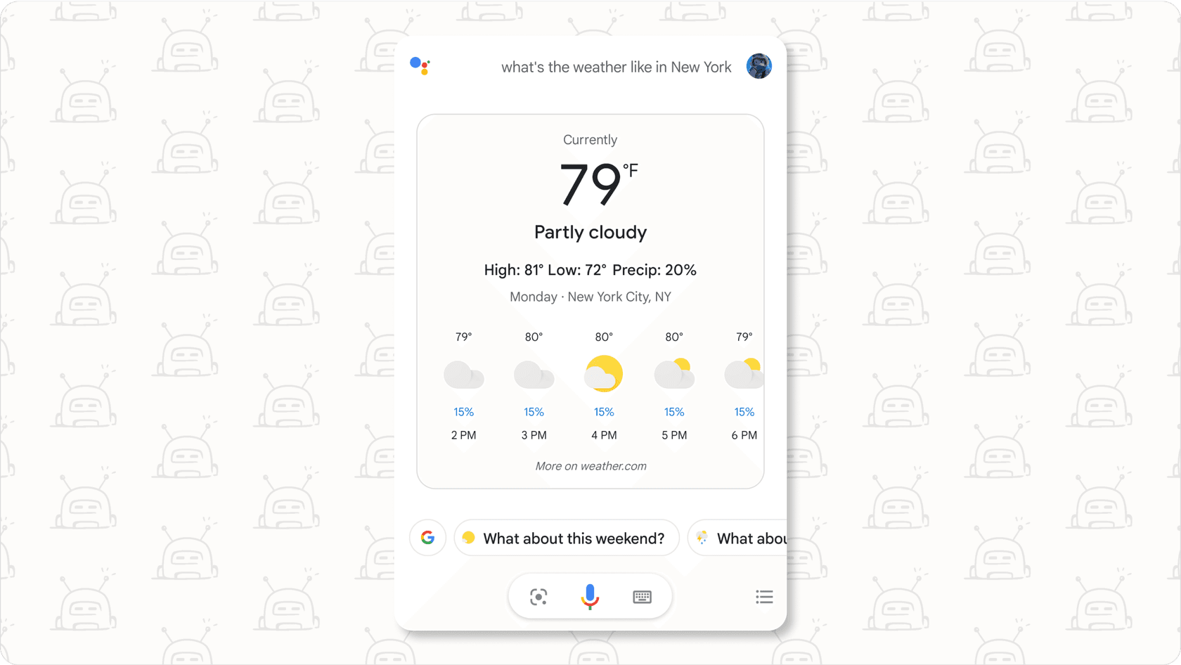 Google AI Assistant interface on a device.