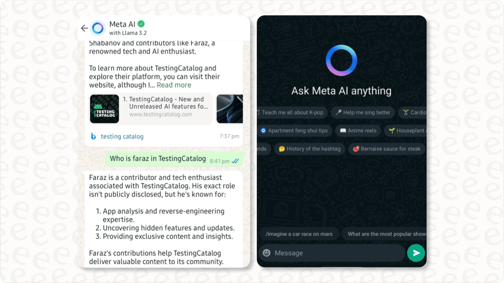 Meta Llama 3 small language model used across apps like Instagram and WhatsApp.