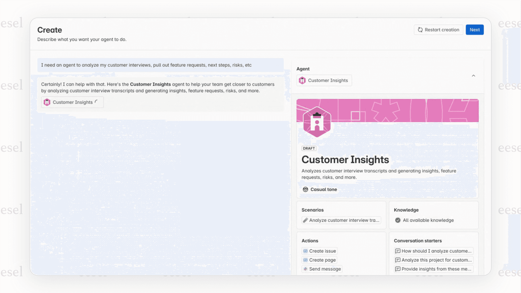 The Rovo agent builder's intimidating blank canvas. 
