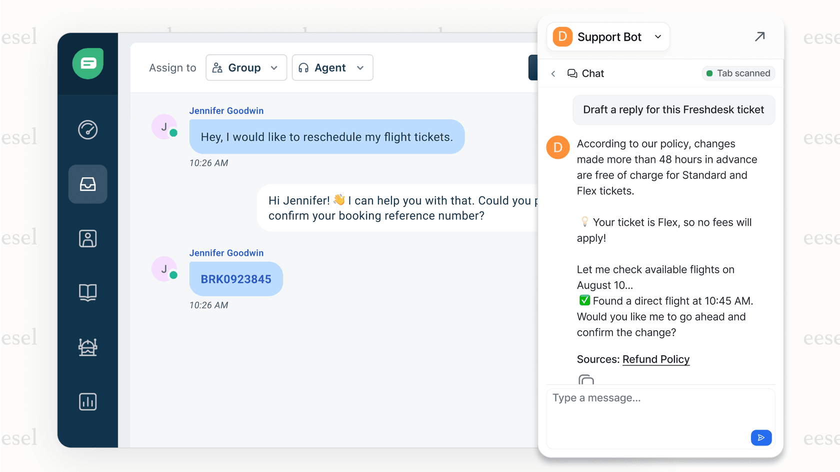 eesel AI copilot as an alternative to Decagon AI.