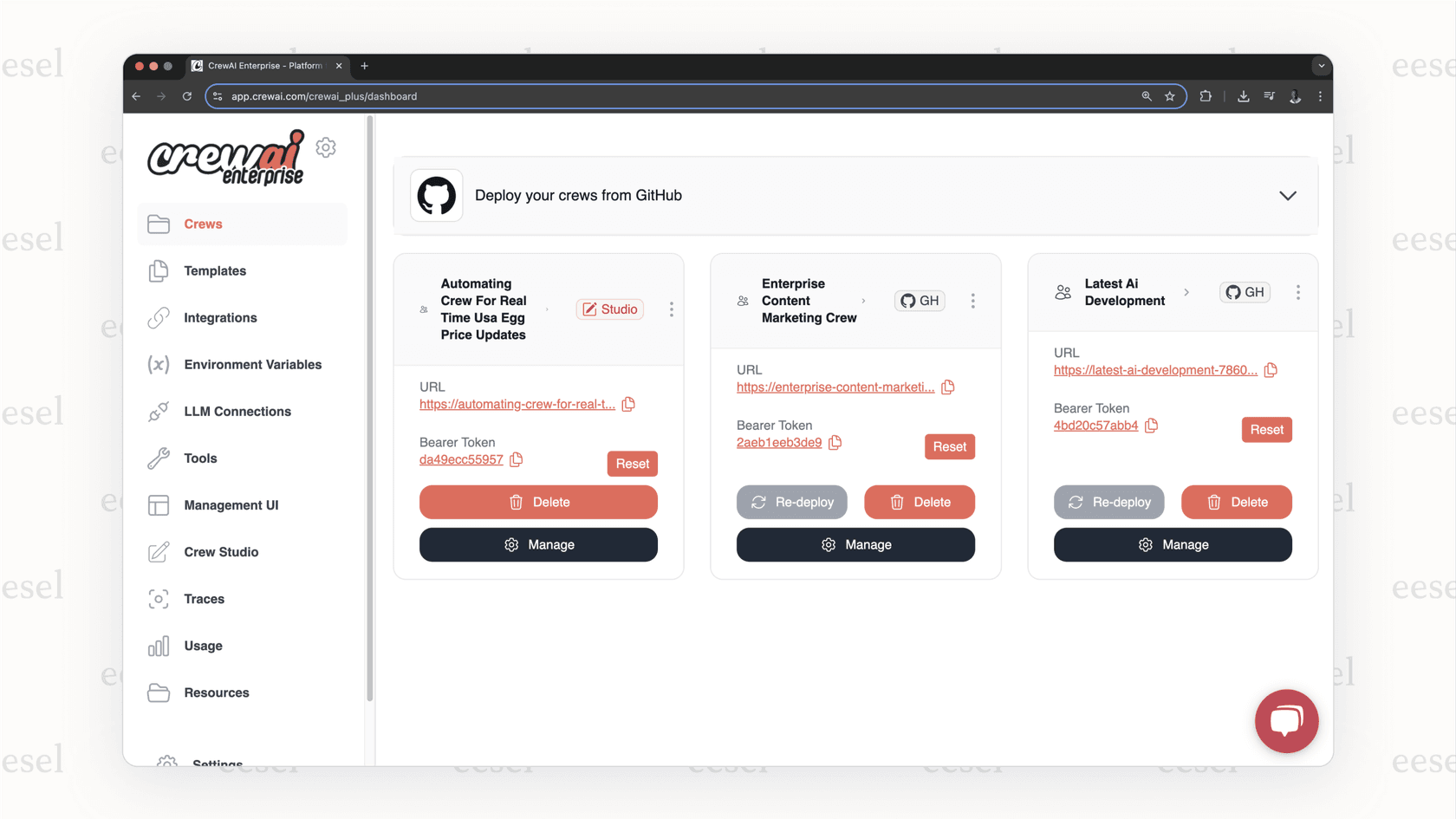 CrewAI uses a multi-agent system.