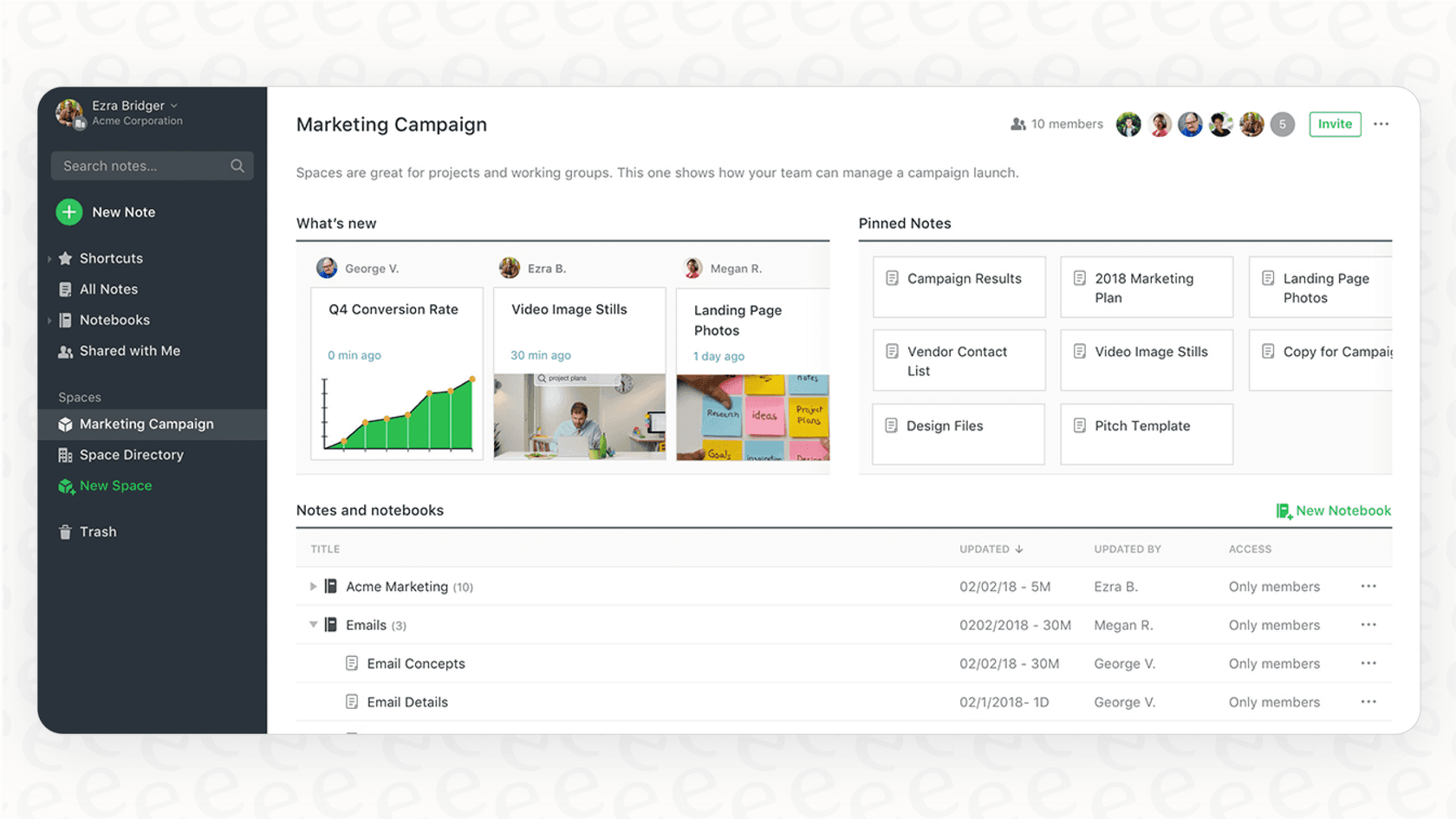 A screenshot of the Evernote application displaying various note formats, a key feature considered in Evernote pricing.