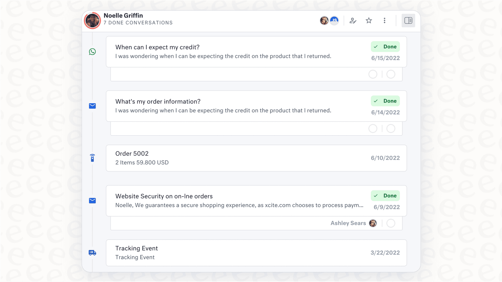 Screenshot showing Kustomer