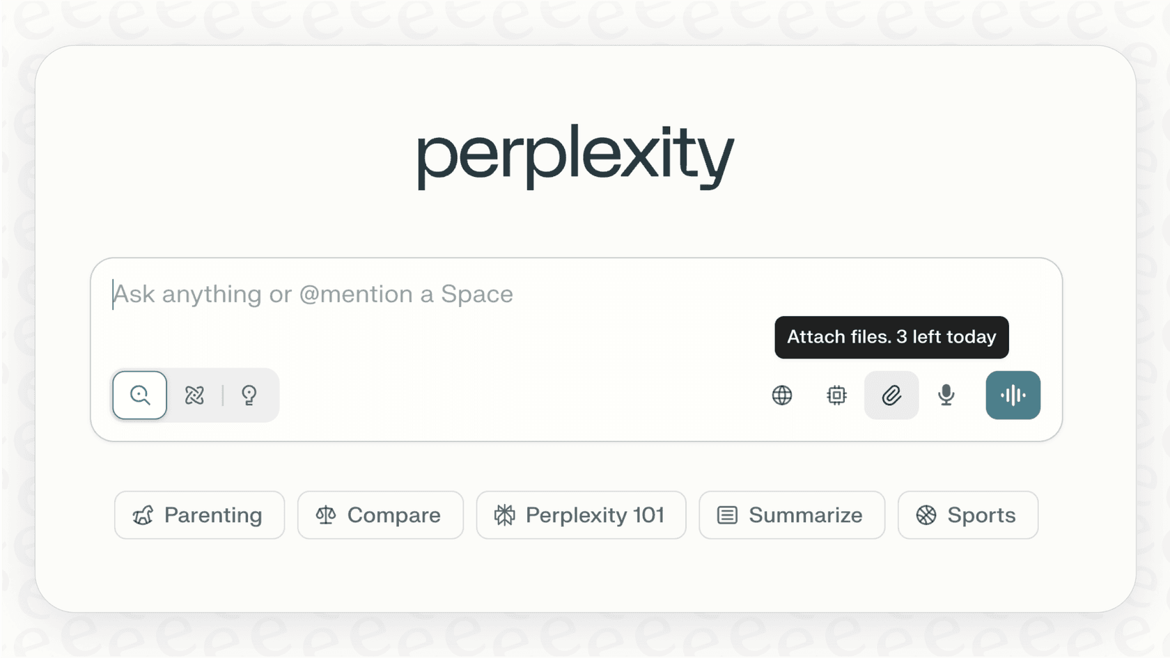 Screenshot providing a Perplexity overview of the file upload feature, allowing users to ask questions about their own documents.