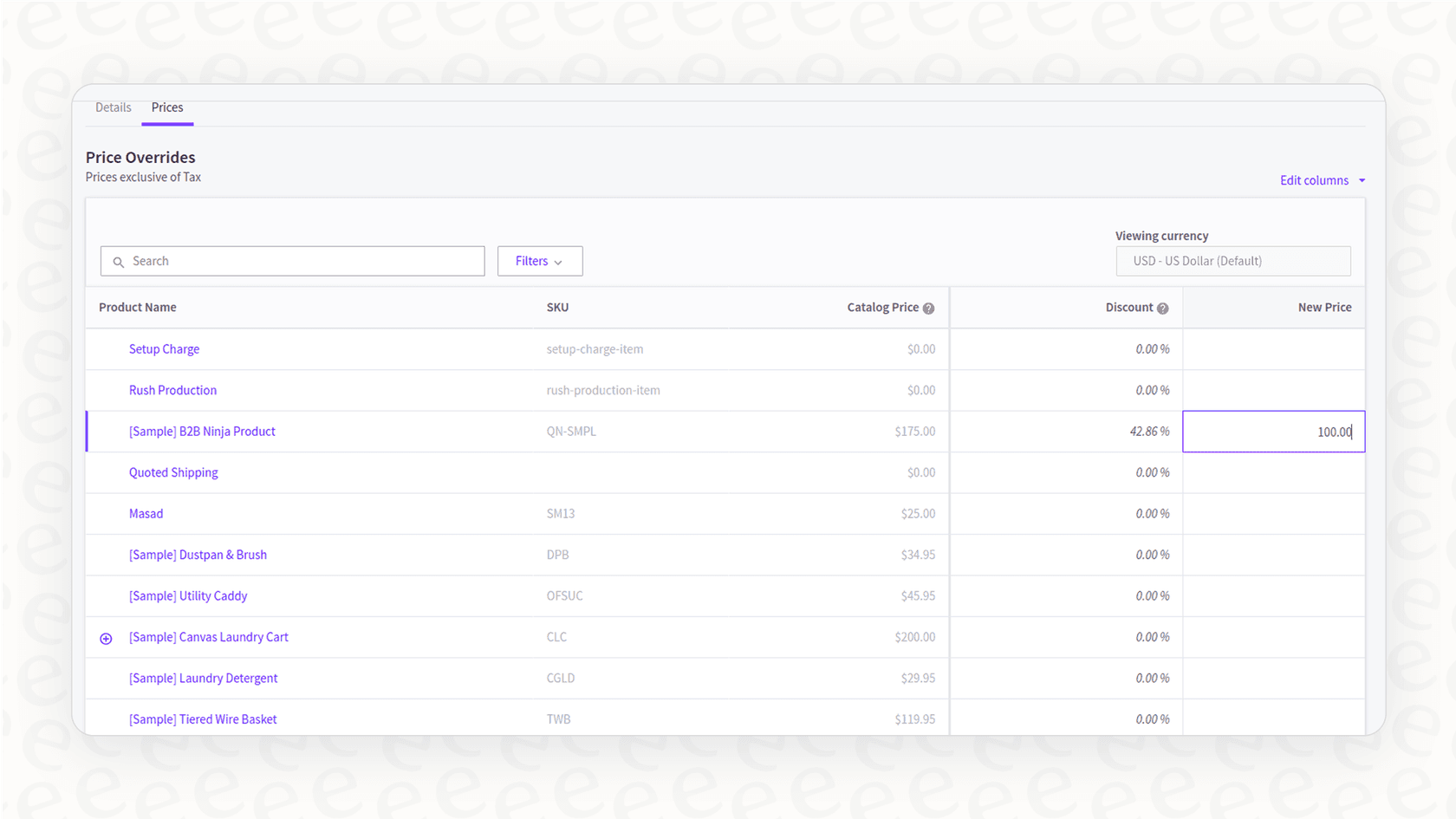 A look at the B2B price list settings available in the BigCommerce Enterprise plan, suitable for wholesale businesses.::