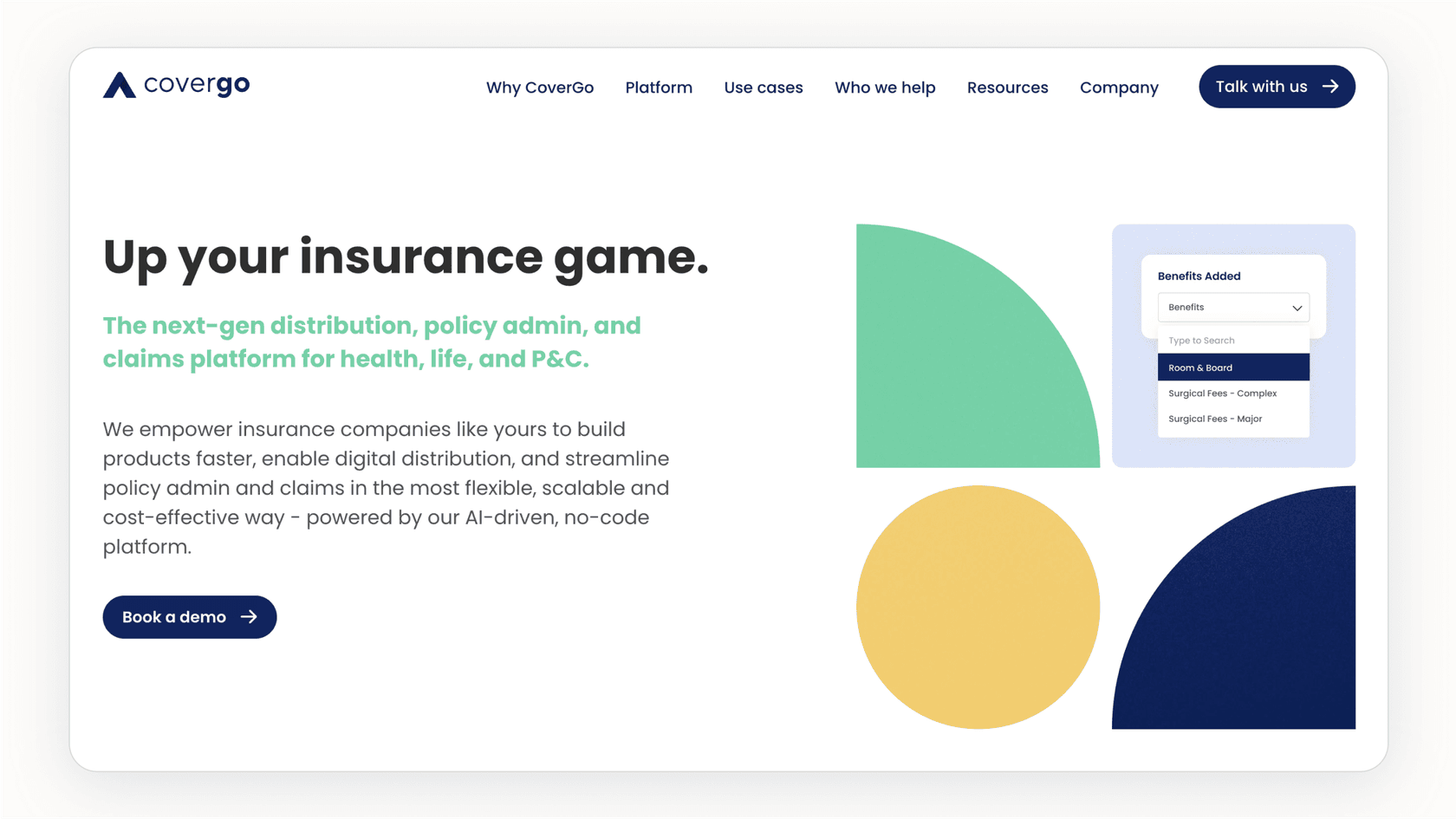 Screenshot of CoverGo's website.
