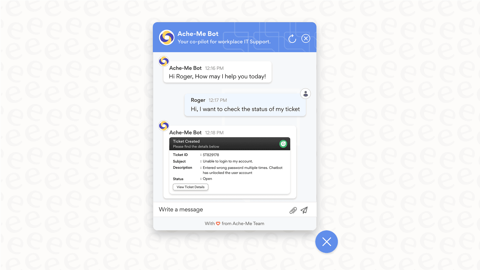 顧客の問い合わせを自動的に処理するFreshdesk AI Agentチャットボットの例。