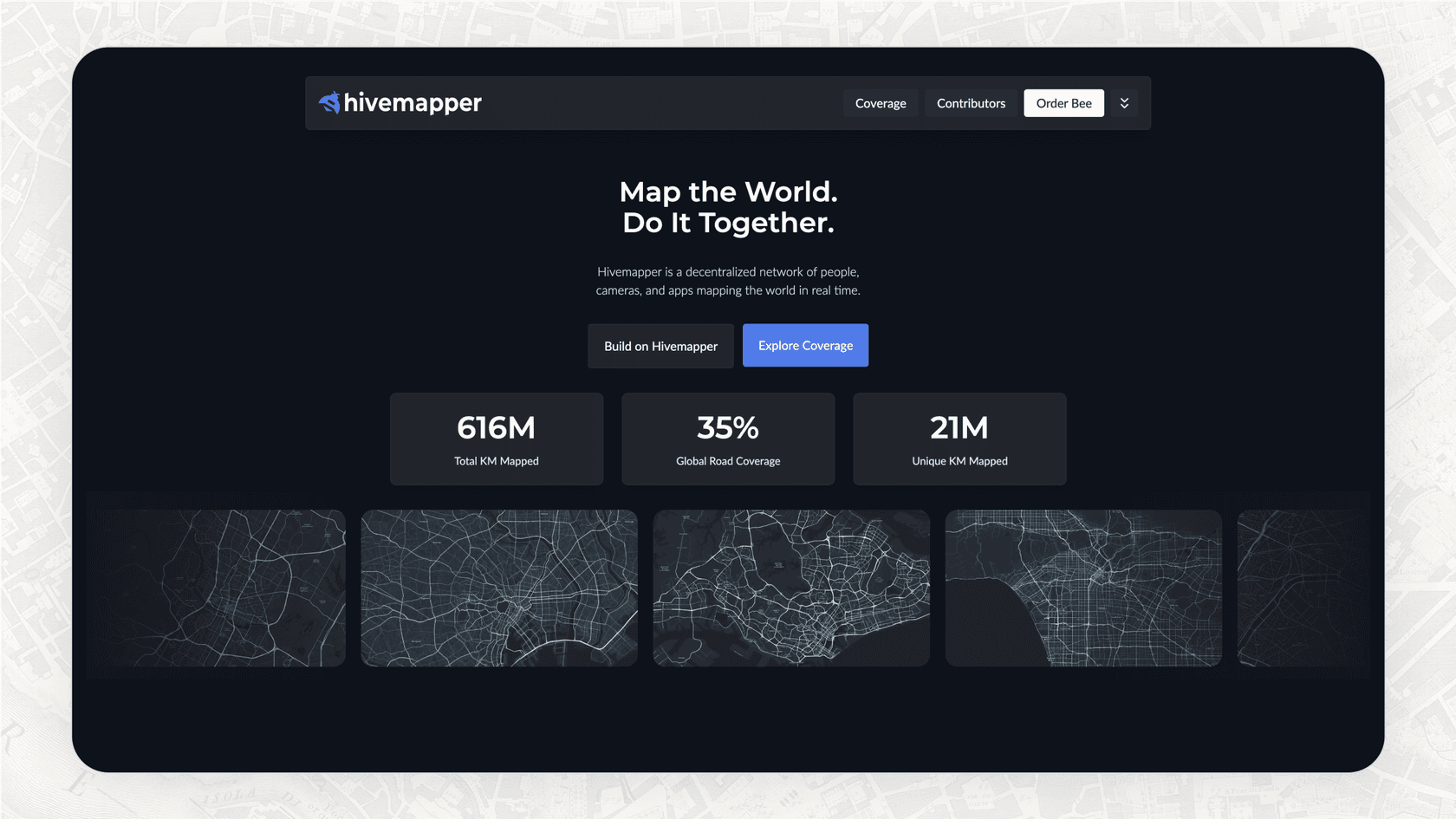 Screenshot of Hivemapper's website.