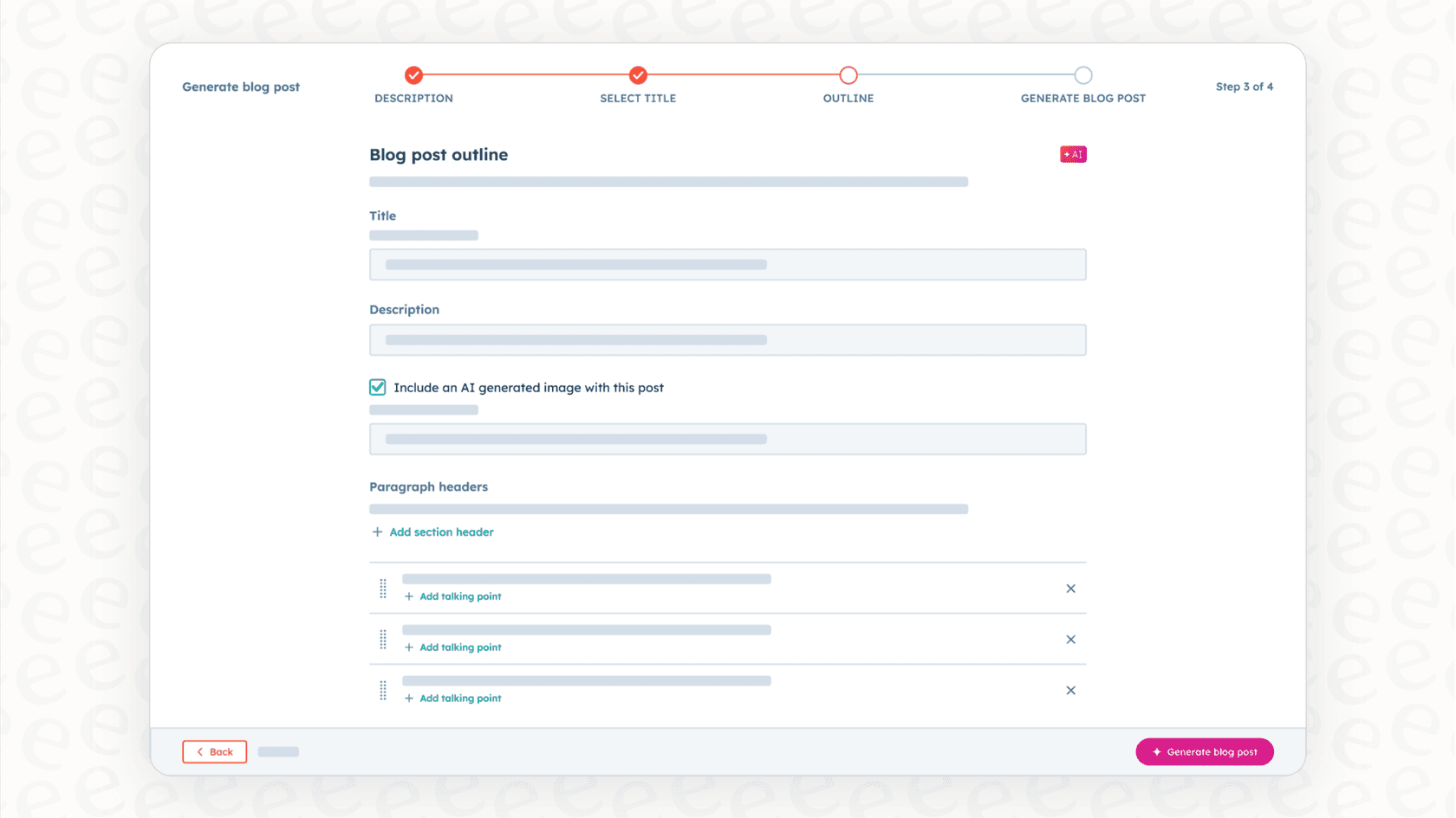 A screenshot of the HubSpot AI Agent interface, relevant to the overview of Breeze. Does HubSpot use generative AI is a key question this image helps to answer visually.::