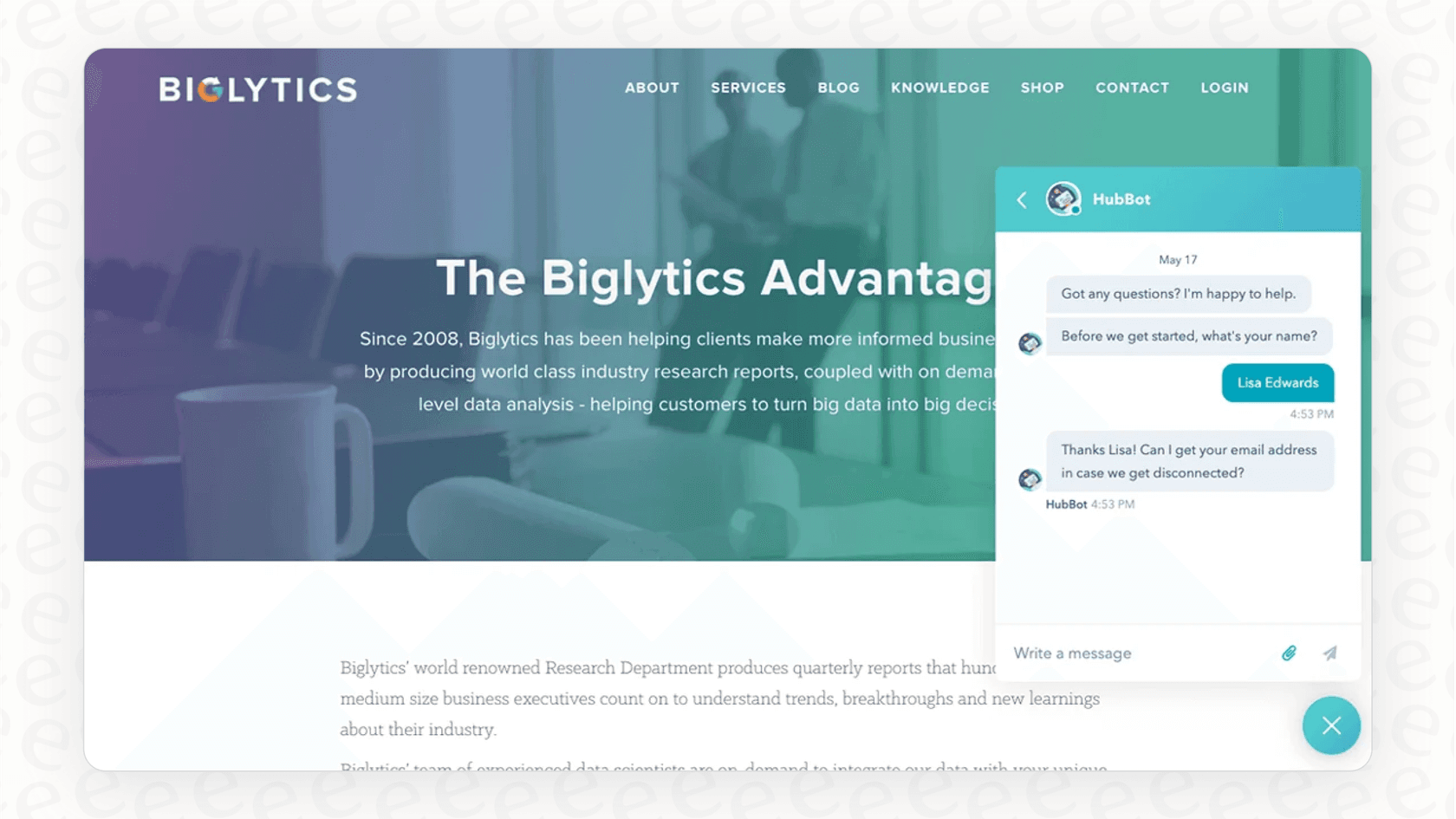 An example of HubSpot