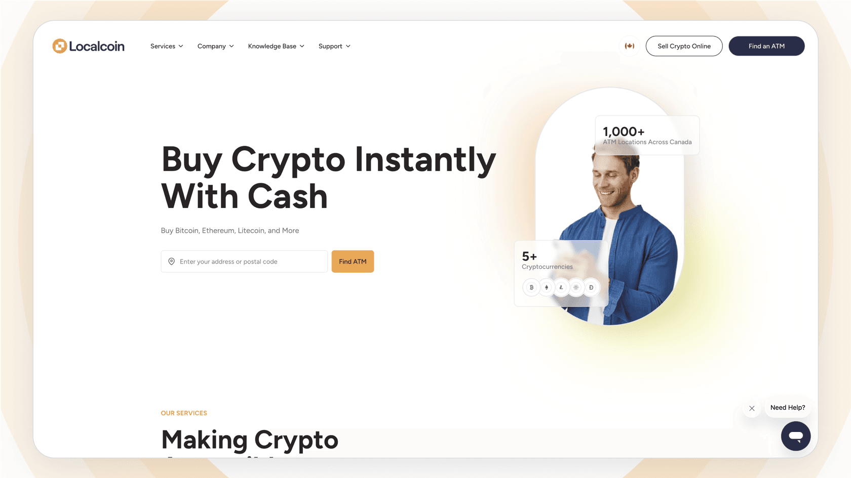 Screenshot of Localcoin's website.
