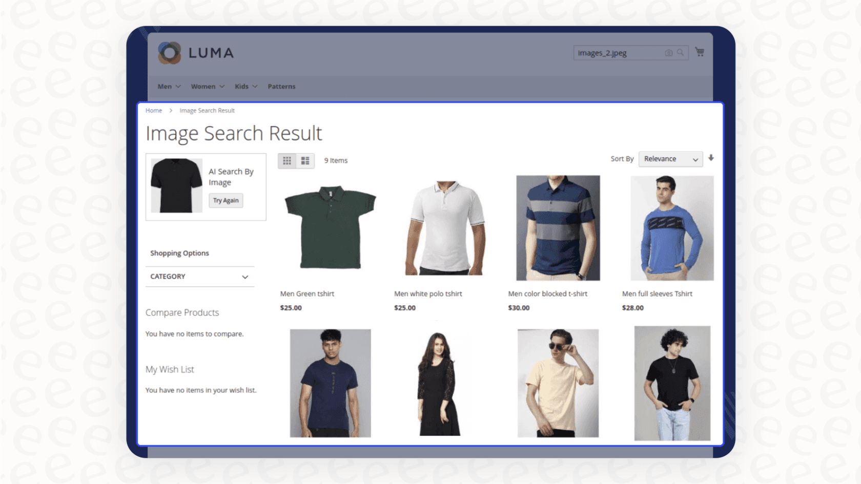 Cette image montre un exemple de la recherche par similarité visuelle de l