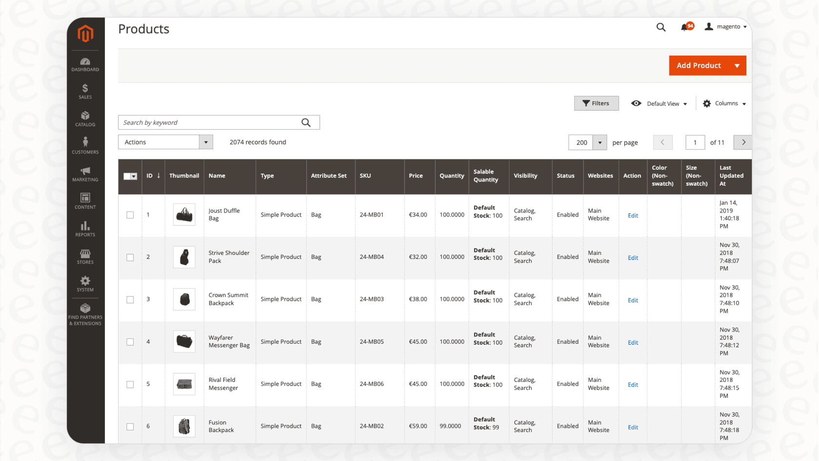 Magentoのインタラクティブなドロップダウンで、画像、タイトル、価格を含むリッチな商品サジェストを表示し、ユーザー体験を向上させる例。