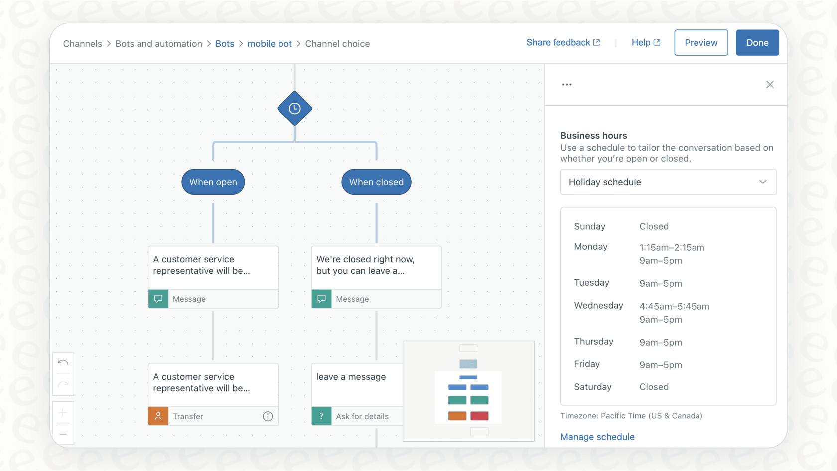 Zendeskの自動化機能のワークフロー能力を示す図。