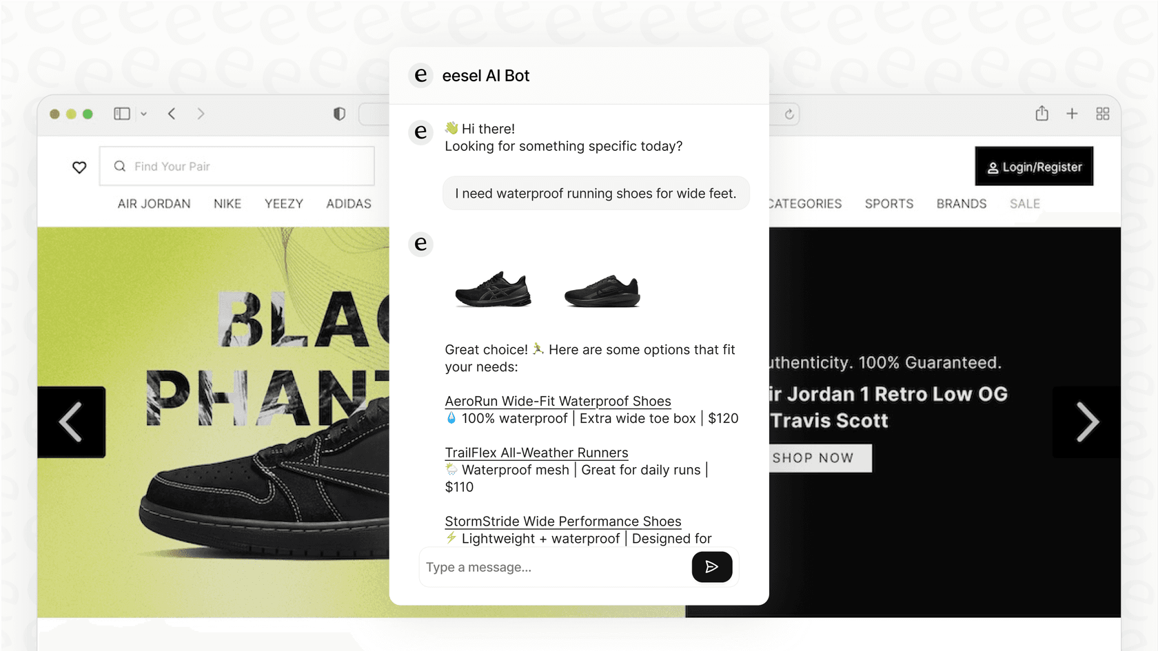 A view of a chatbot with personality and unique brand voice.