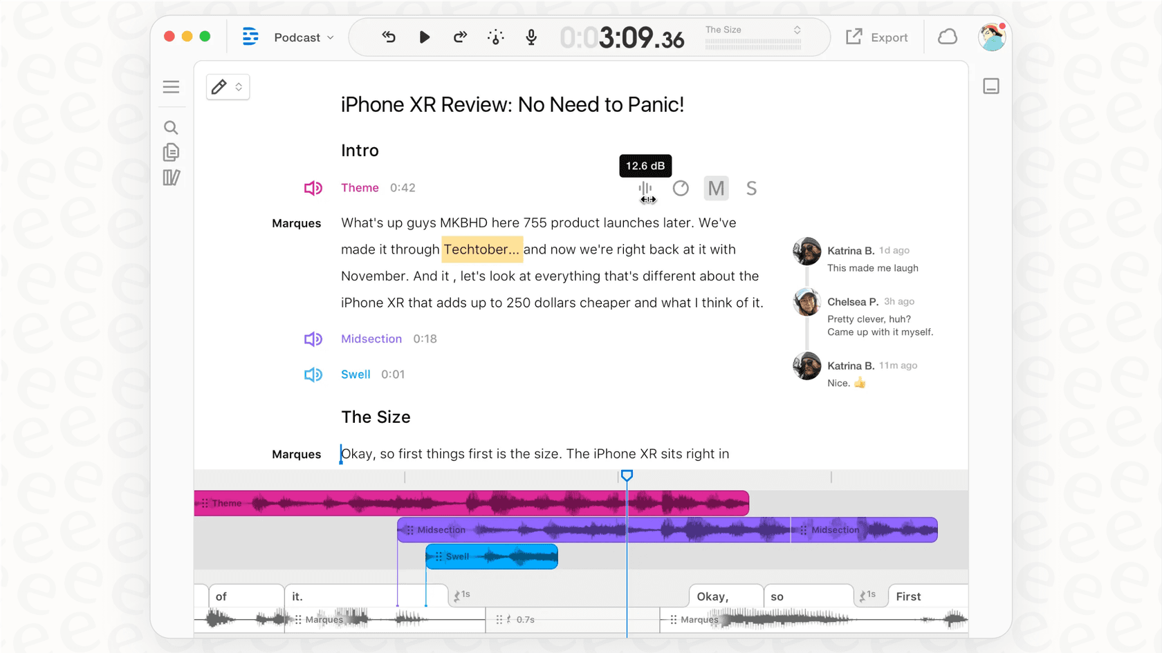 A screenshot of Descript
