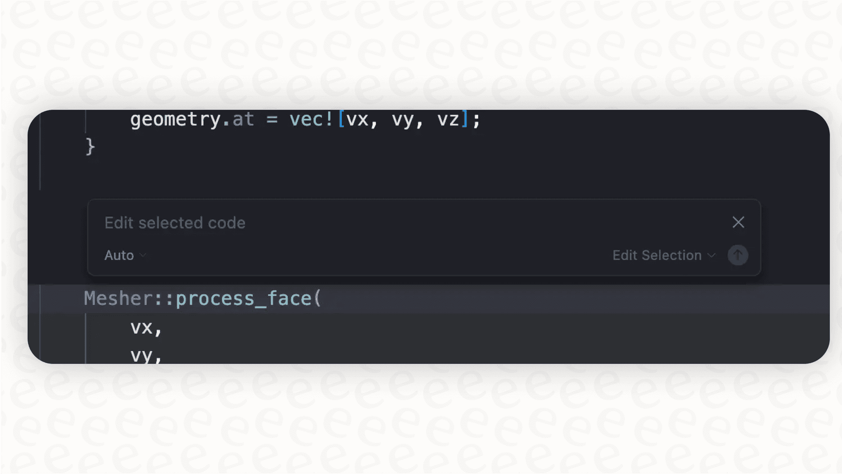 A screenshot from Cursor showing the inline editing feature, a highlight in many Cursor reviews, with a clear before-and-after diff.
