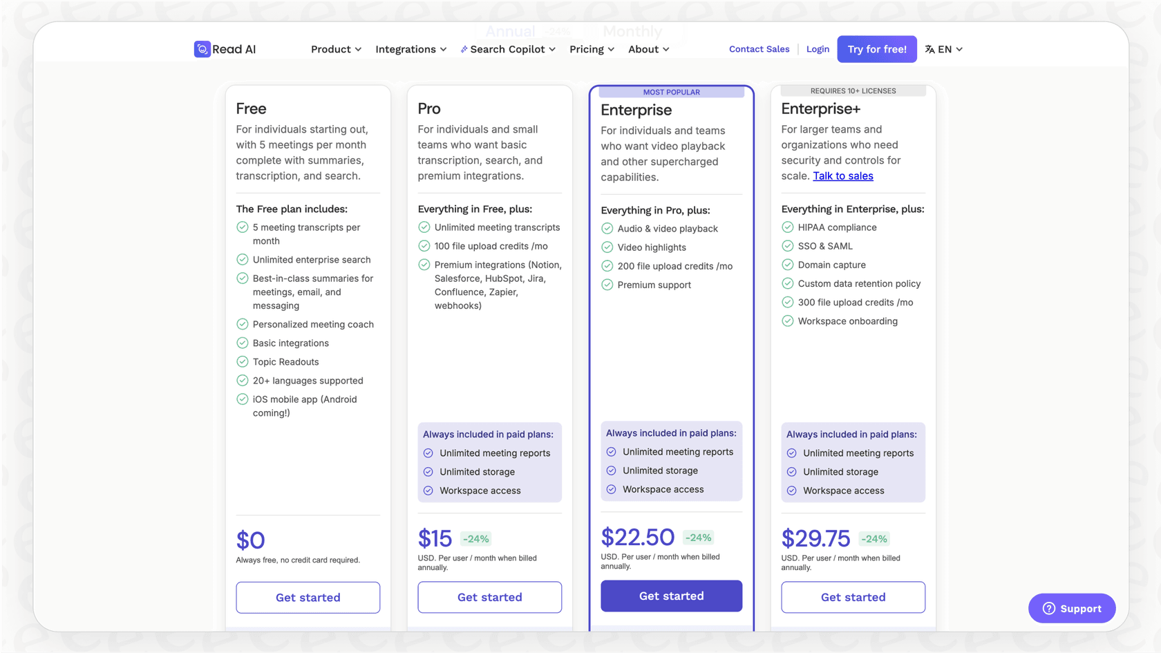 Screenshot von Read AI