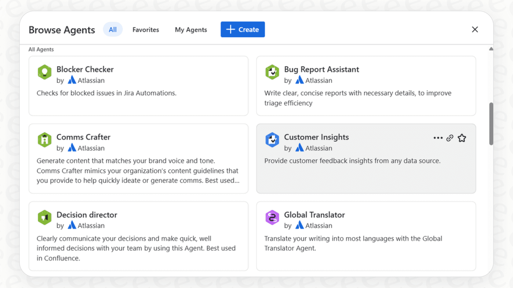 Consultation des agents Rovo disponibles.