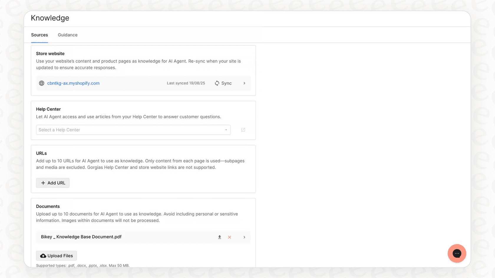 Screenshot of Gorgias