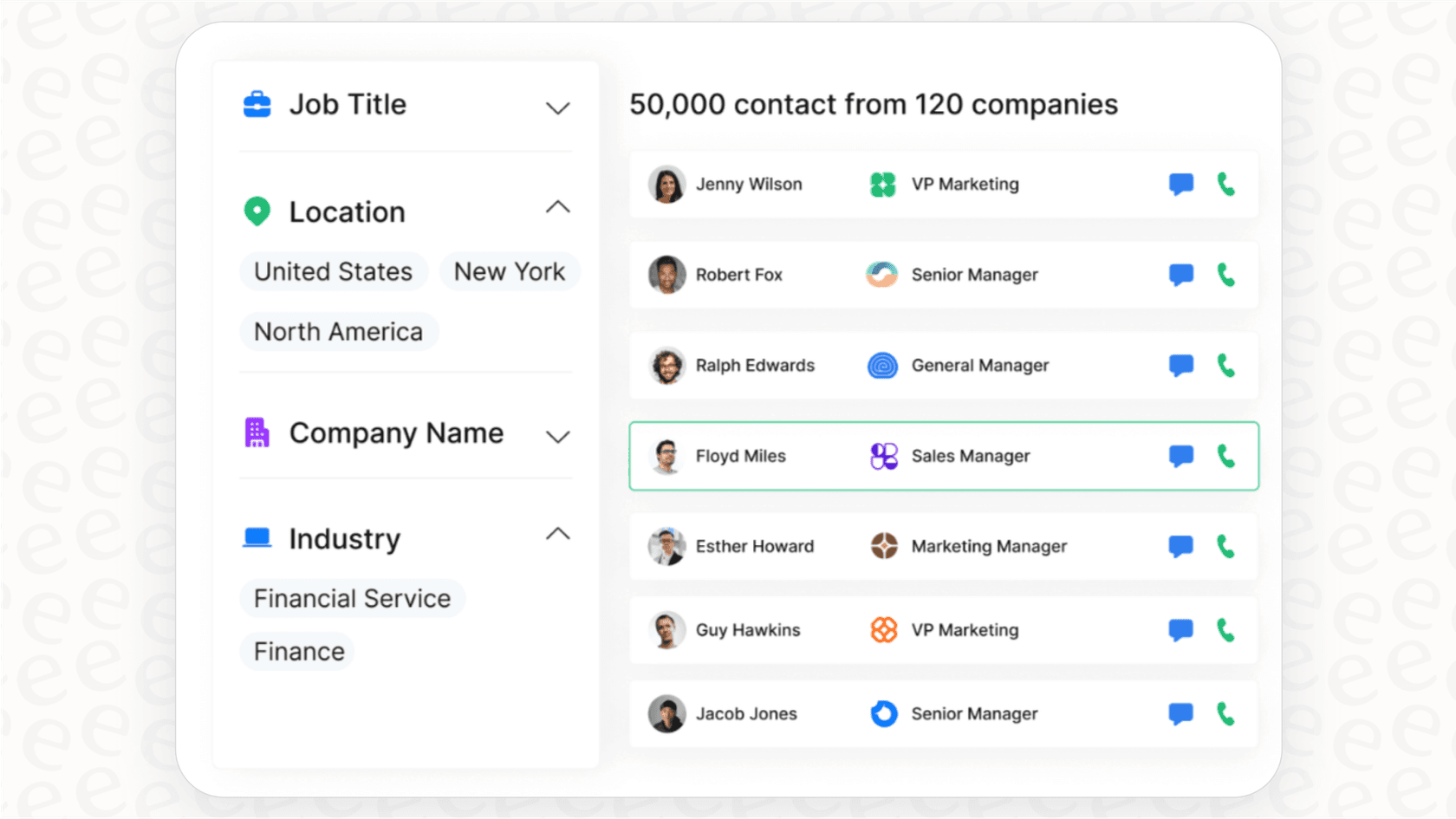 A screenshot of the Instantly B2B Lead Finder, a tool to instantly search for leads based on specific criteria.