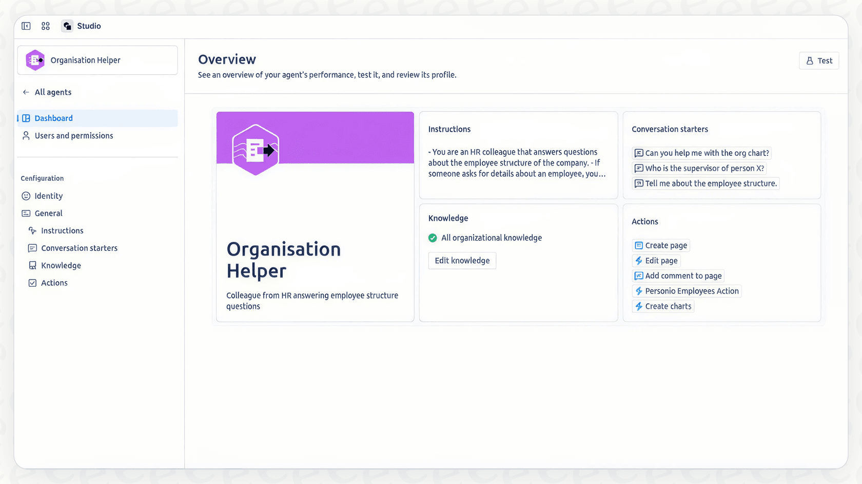 A screenshot of the Rovo Studio dashboard, highlighting the AI builder