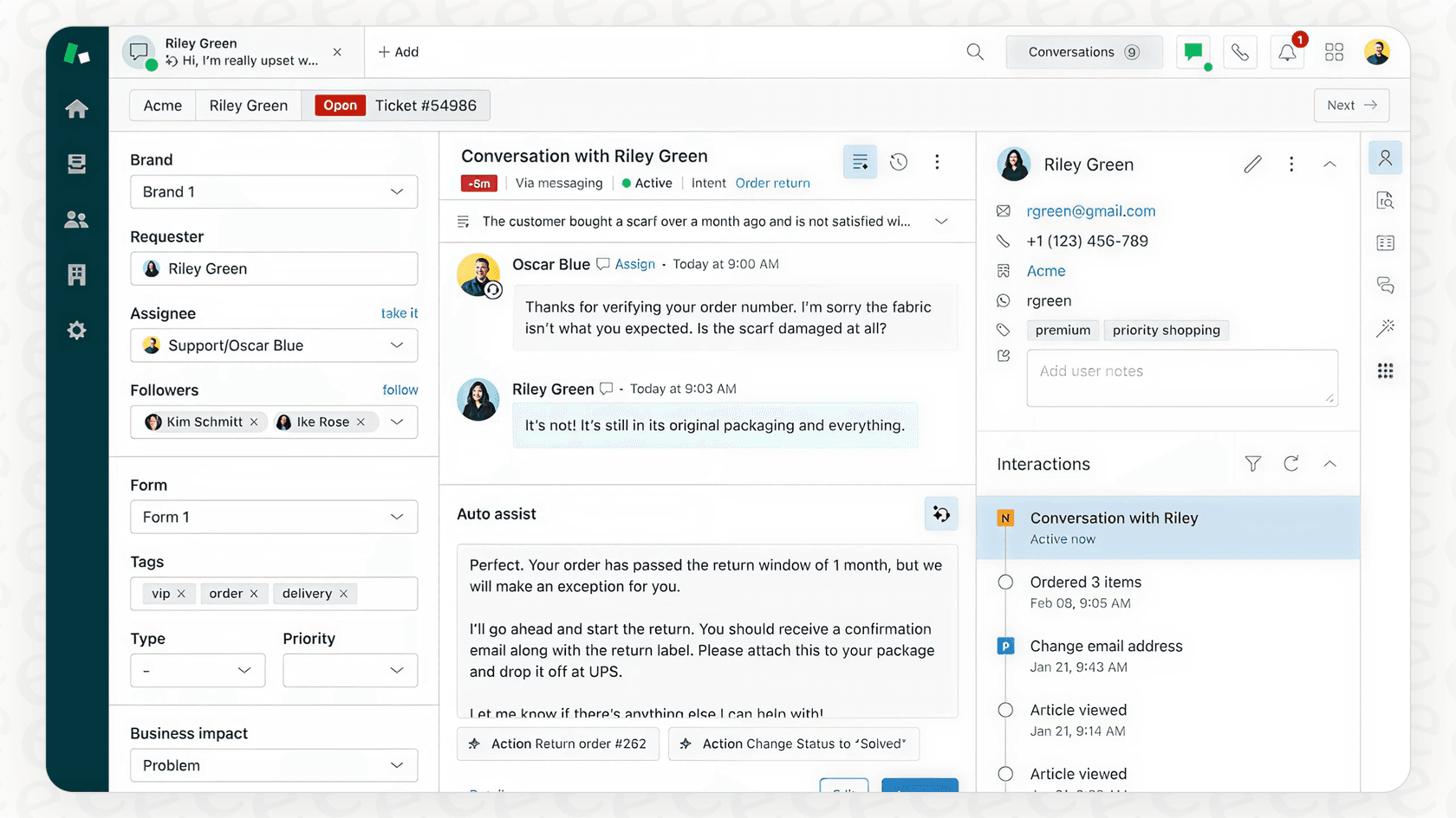 Screenshot of Zendesk