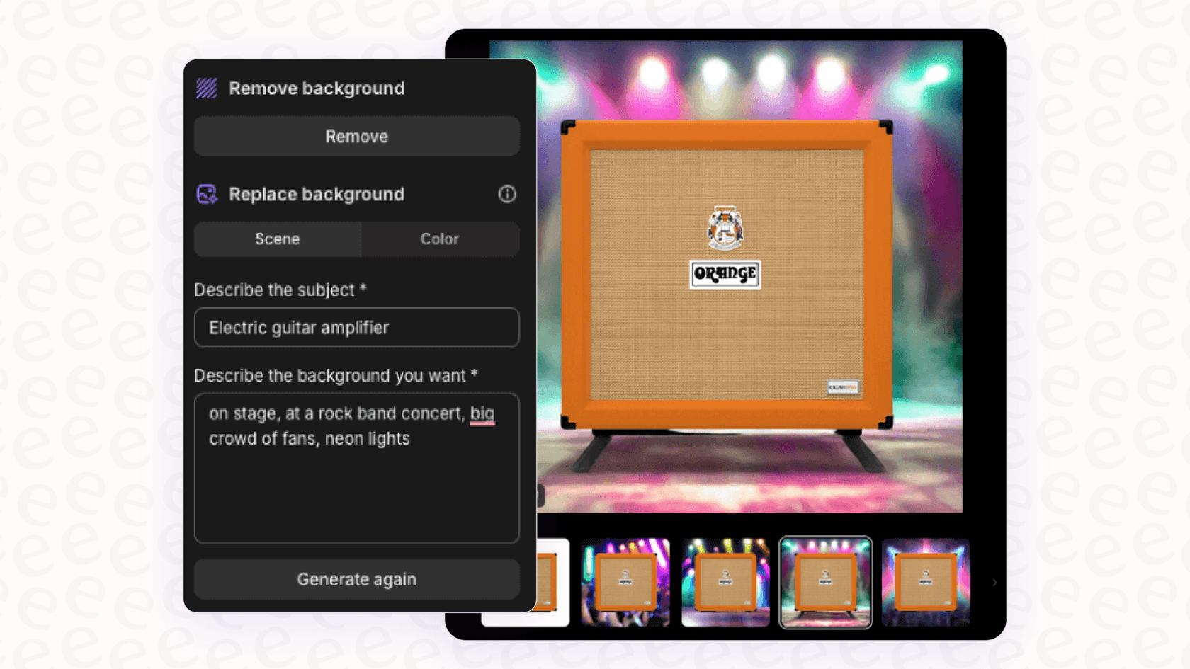 Screenshot of Shopify Magic editing a product image