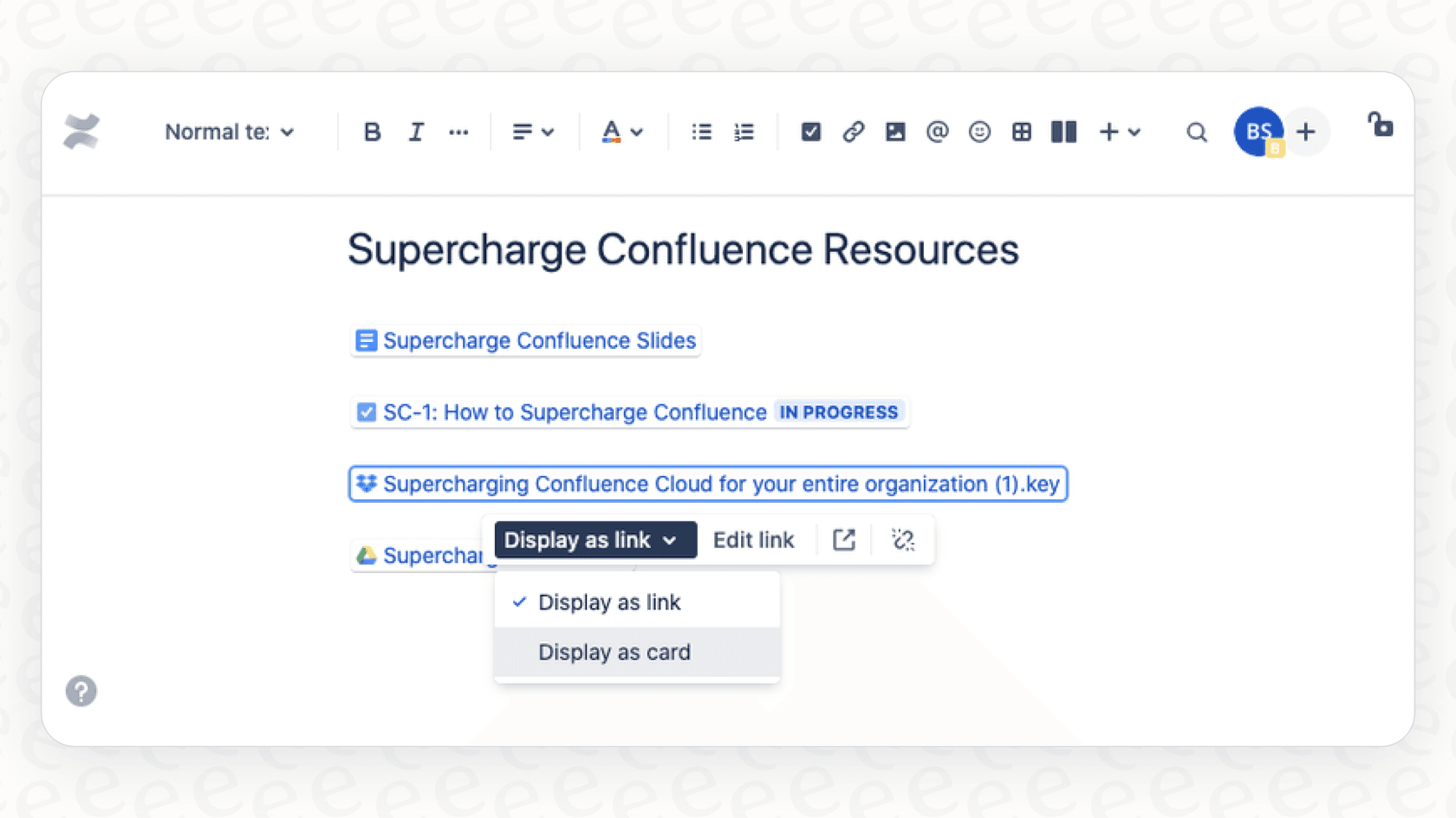 Screenshot of Smart Links in Rovo.