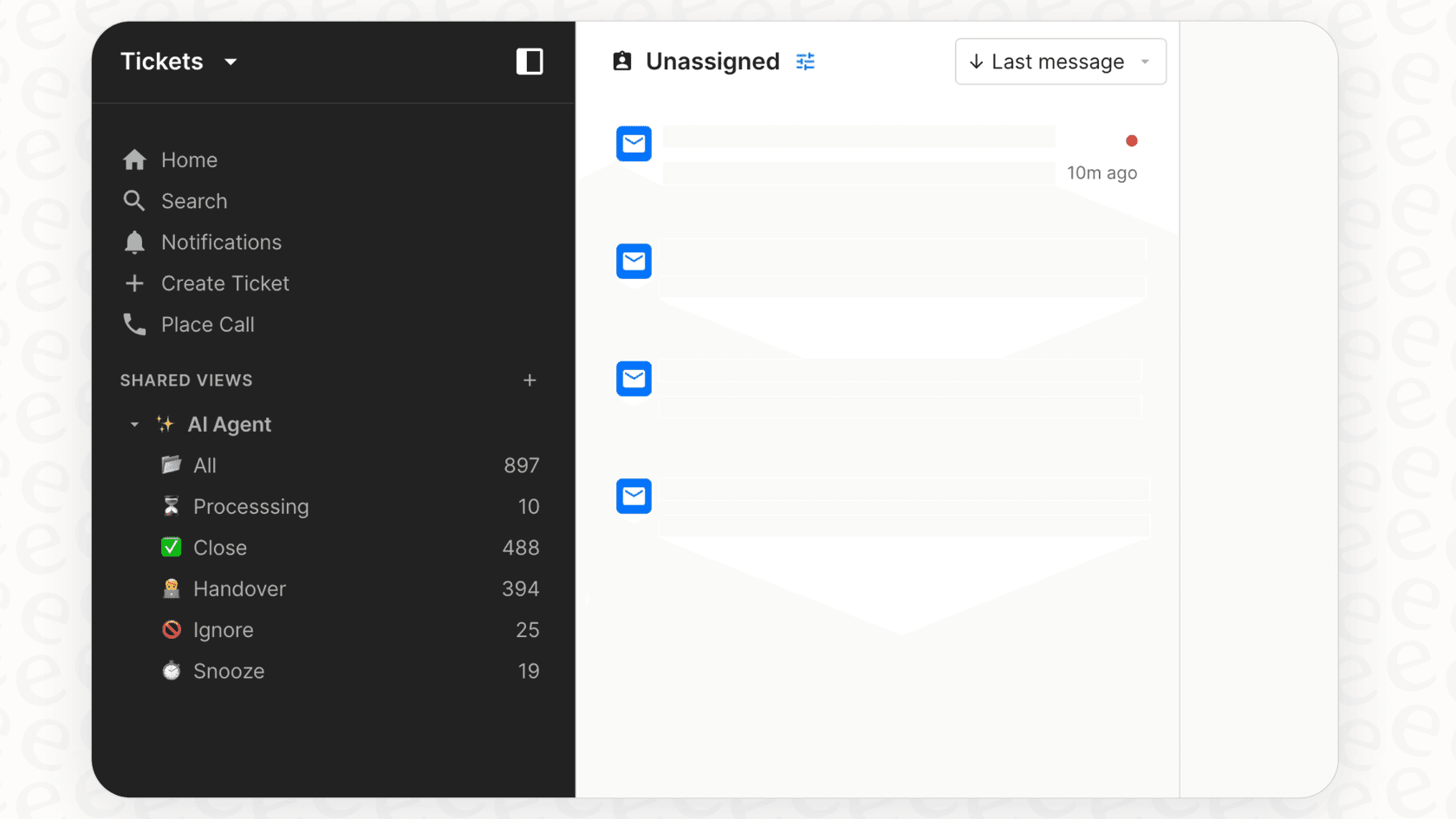 Image de l'interface Gorgias montrant comment configurer une vue dédiée pour les tickets de haute priorité.