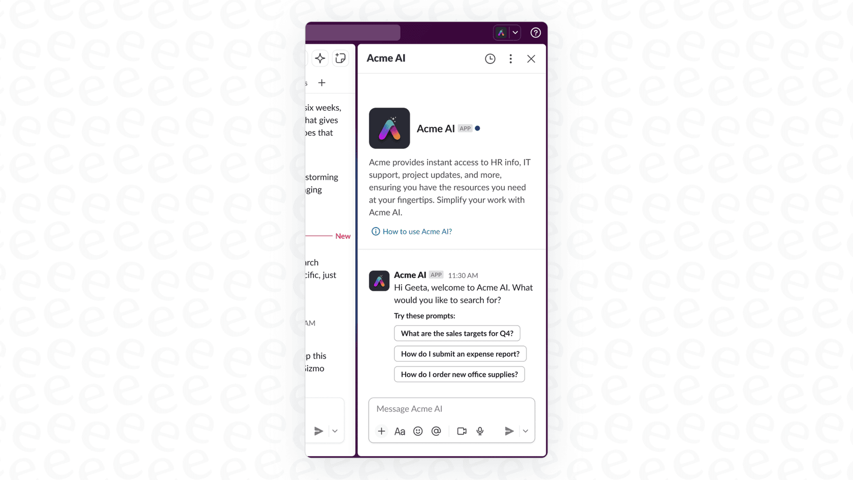 A screenshot of Slack