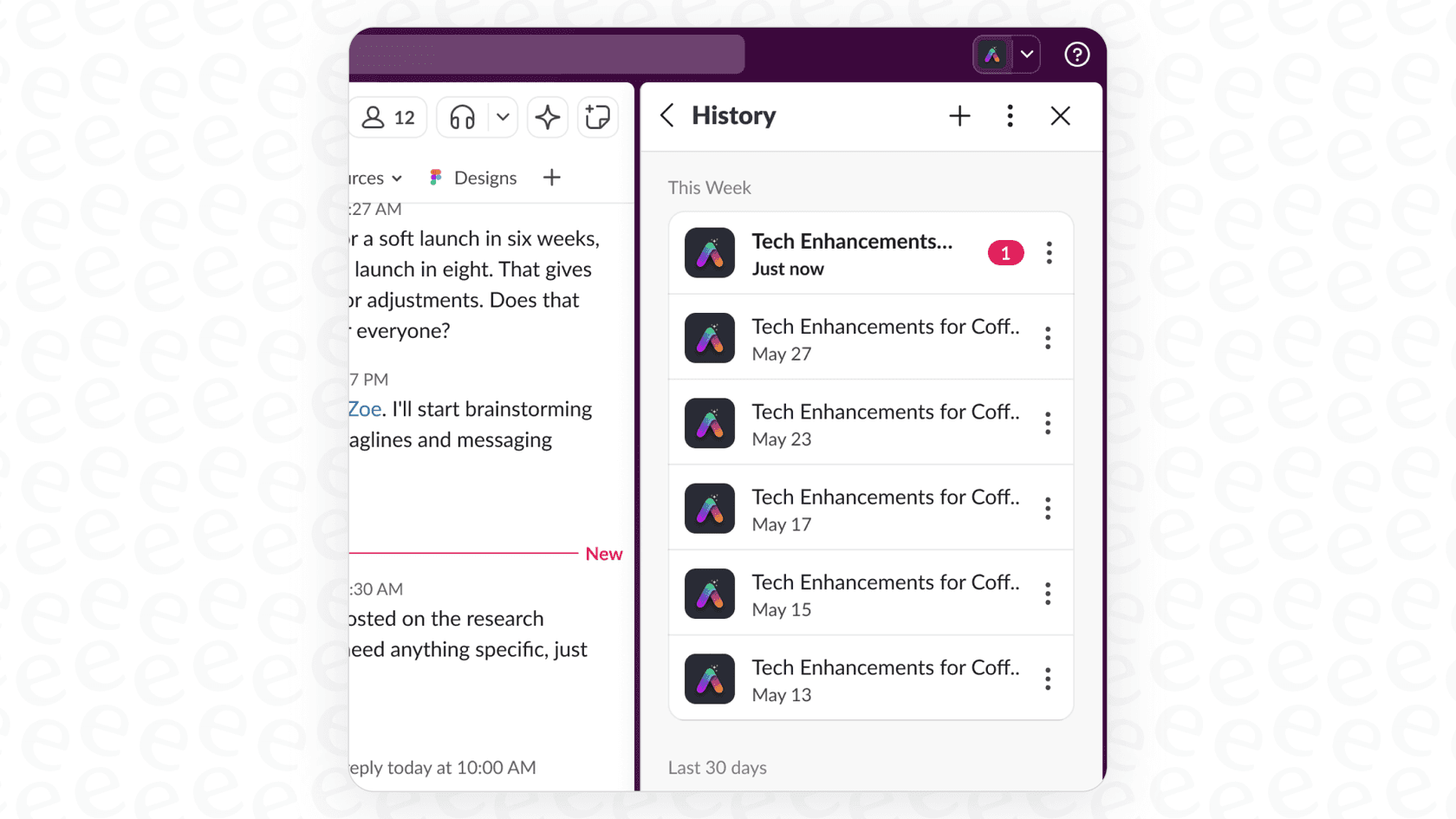 A screenshot of Slack AI App Threading.