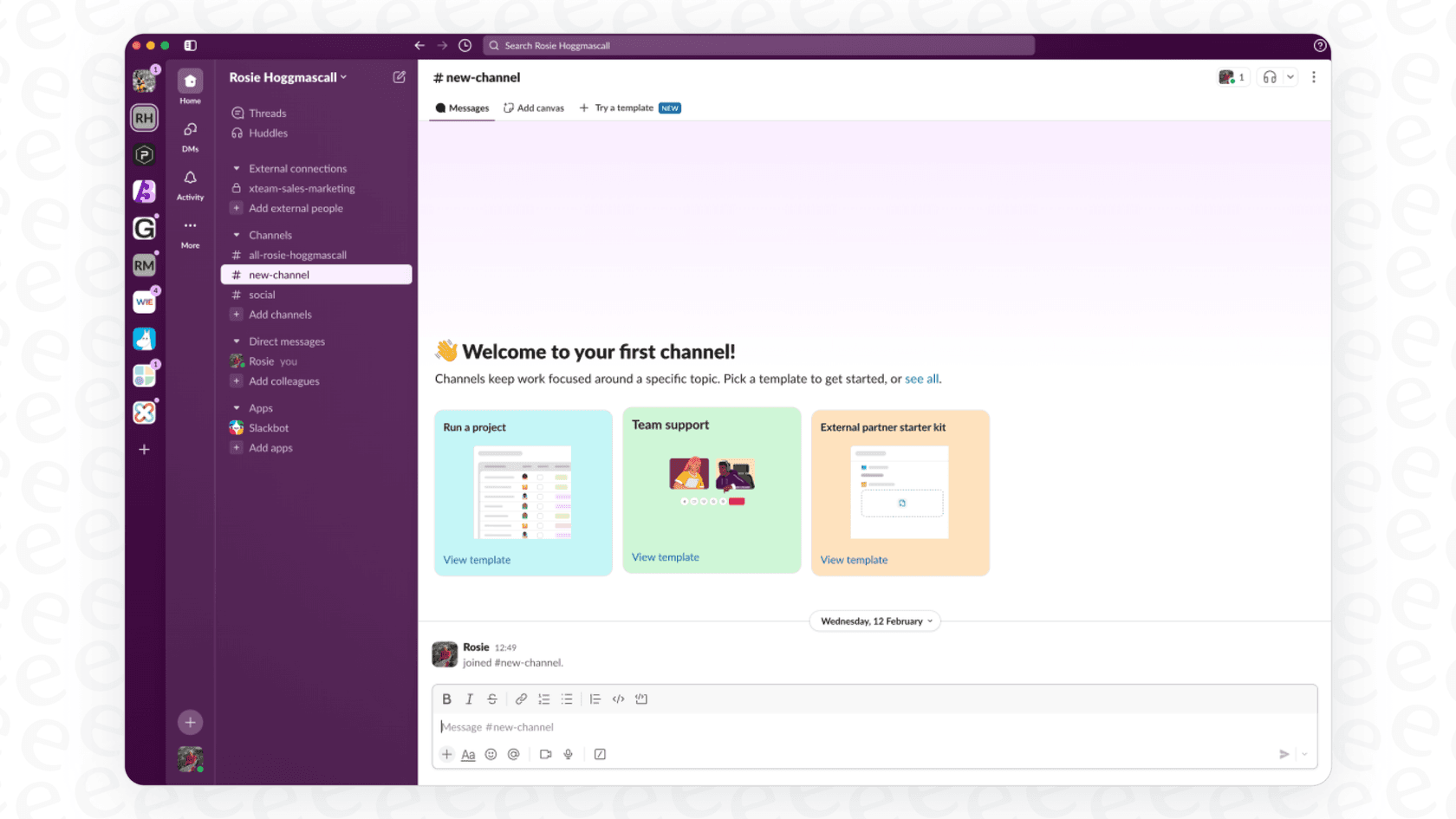 A view of the Slack AI Loading States UX, devoid of an empty screen, instead filled with instructions and suggestions for the next action.