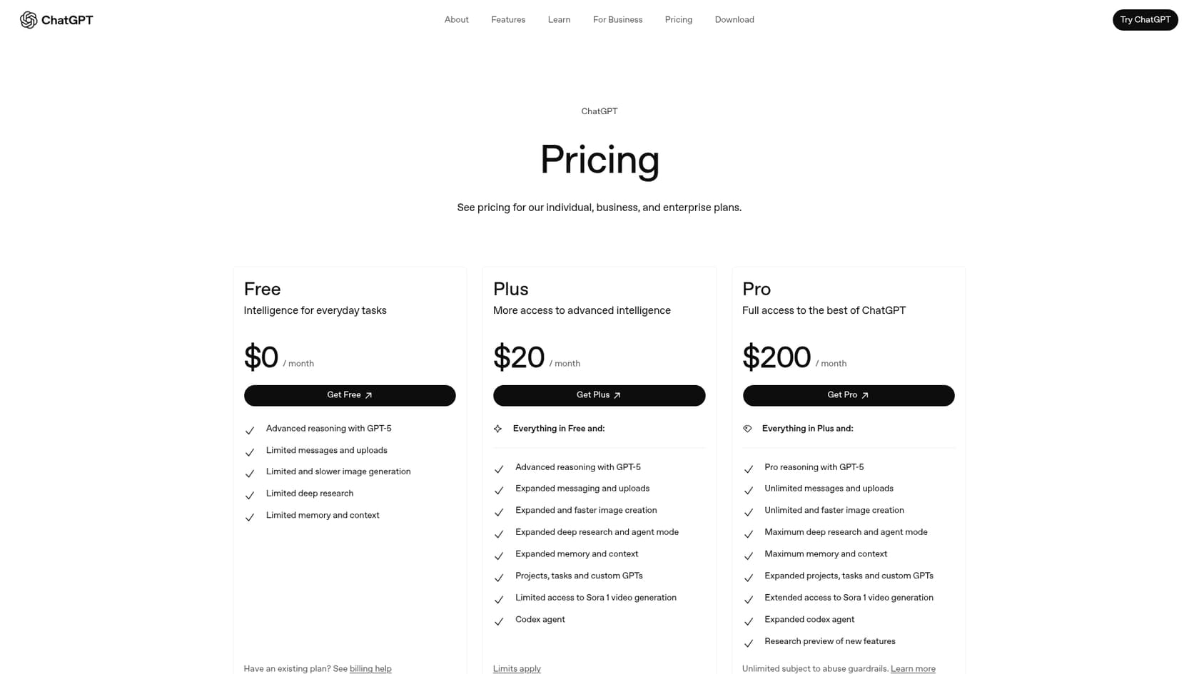 A screenshot of ChatGPT