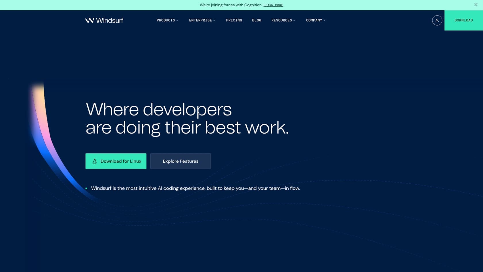 A screenshot of the Codeium landing page, a fast and free AI tool for Salesforce developers.::
