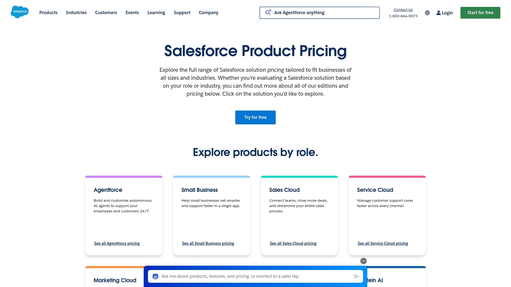 A screenshot of the Salesforce pricing page, illustrating the complexity mentioned in the blog.